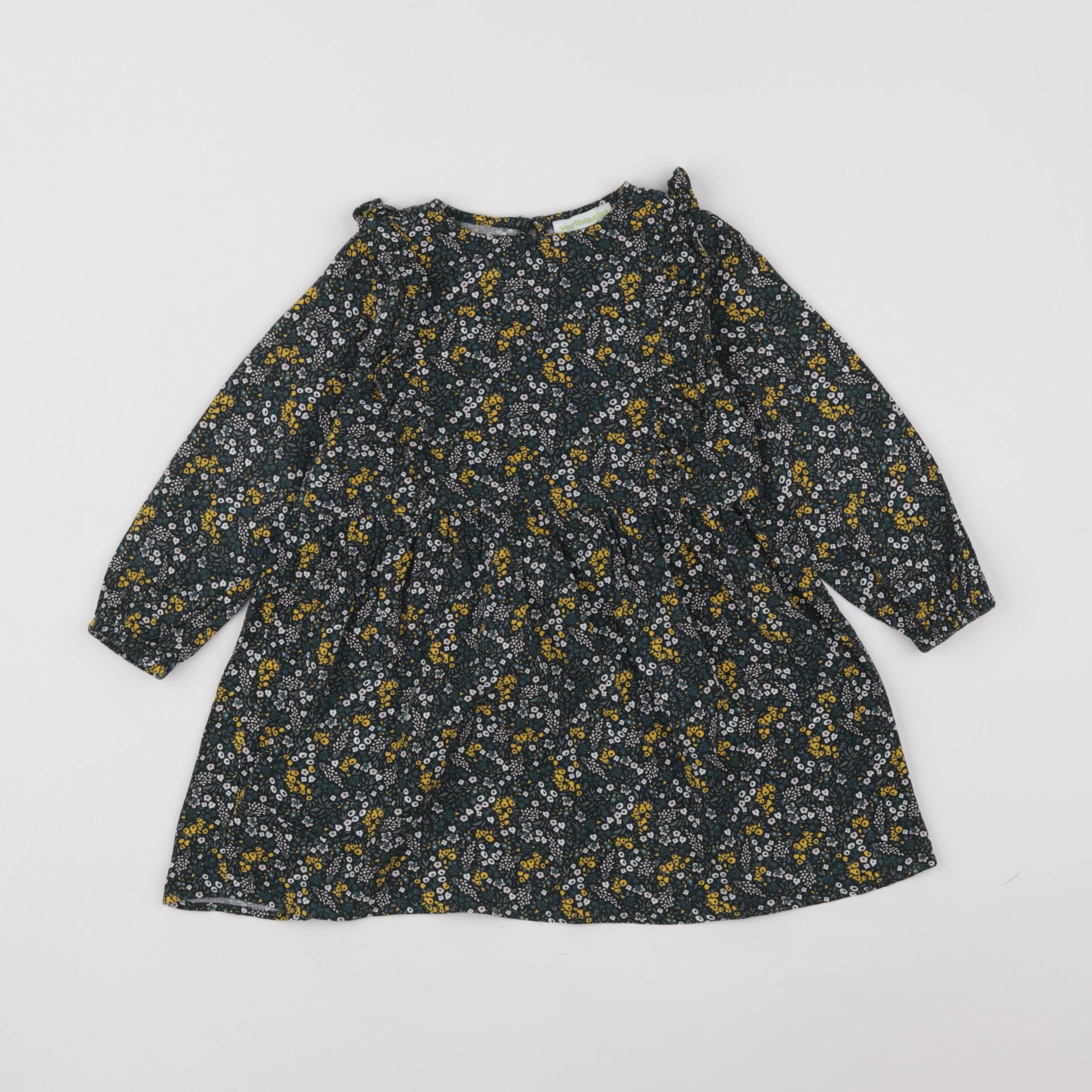 Vertbaudet - robe vert, jaune - 3 ans