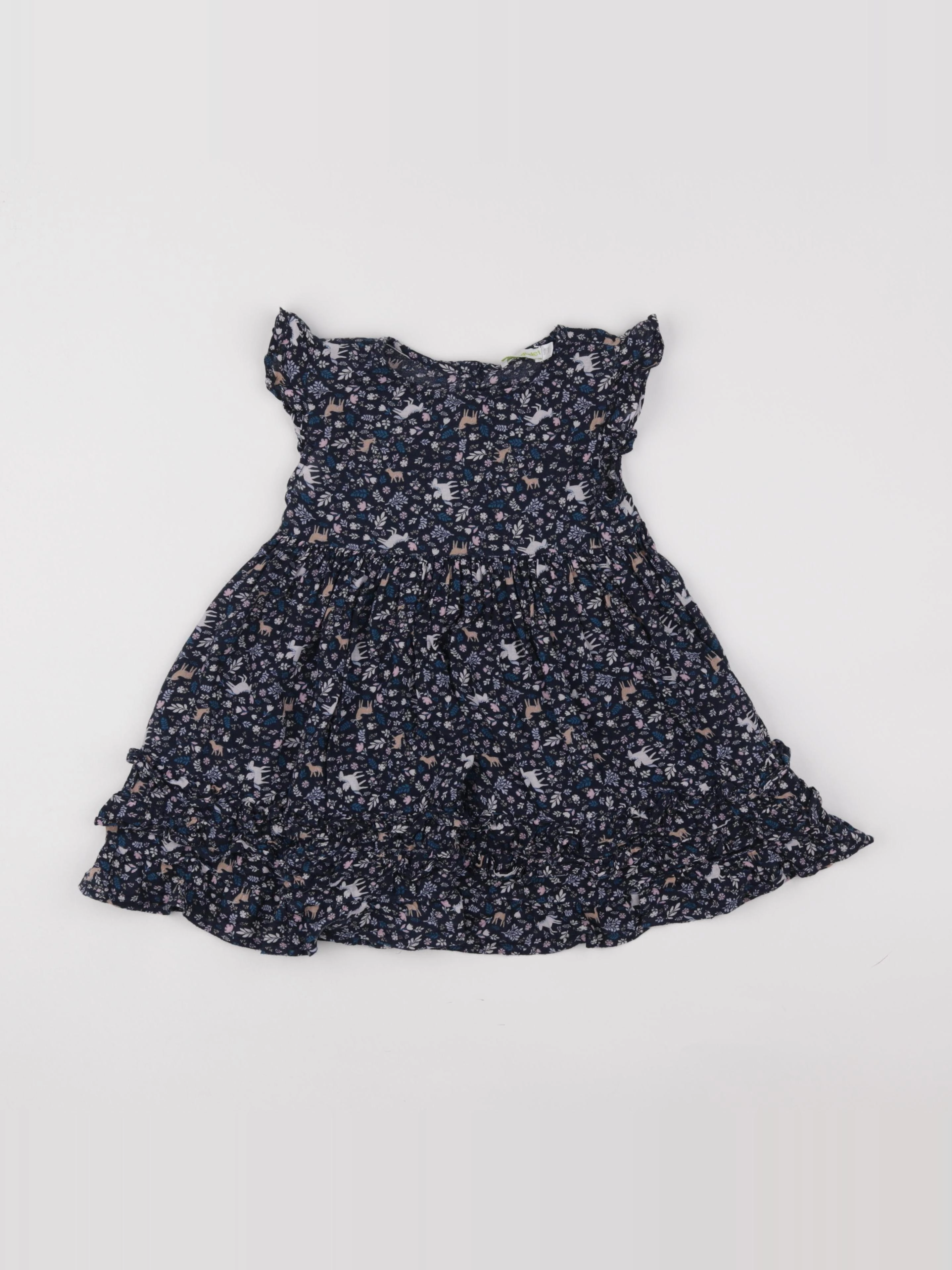 Vertbaudet - robe bleu, rose - 3 ans
