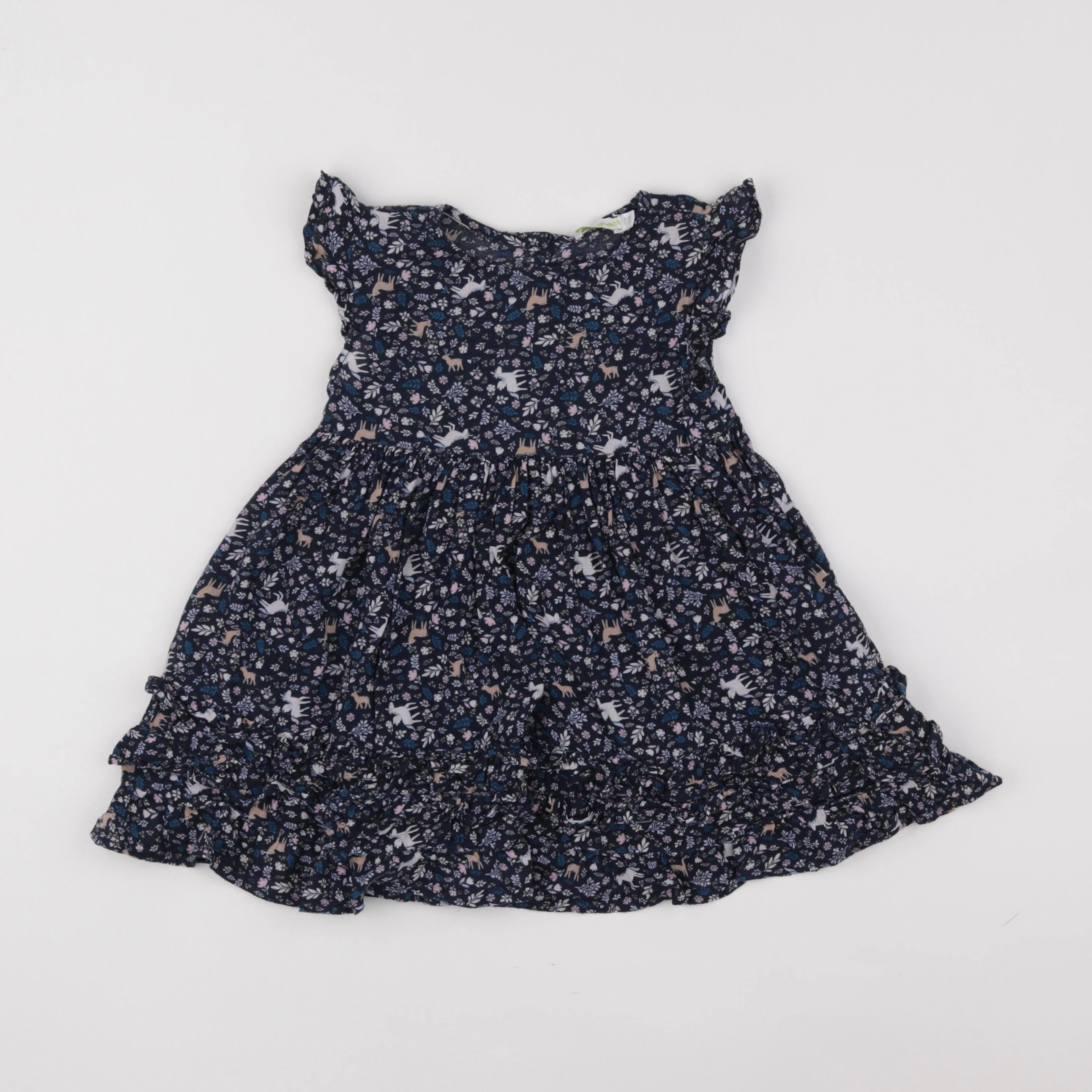 Vertbaudet - robe bleu, rose - 3 ans