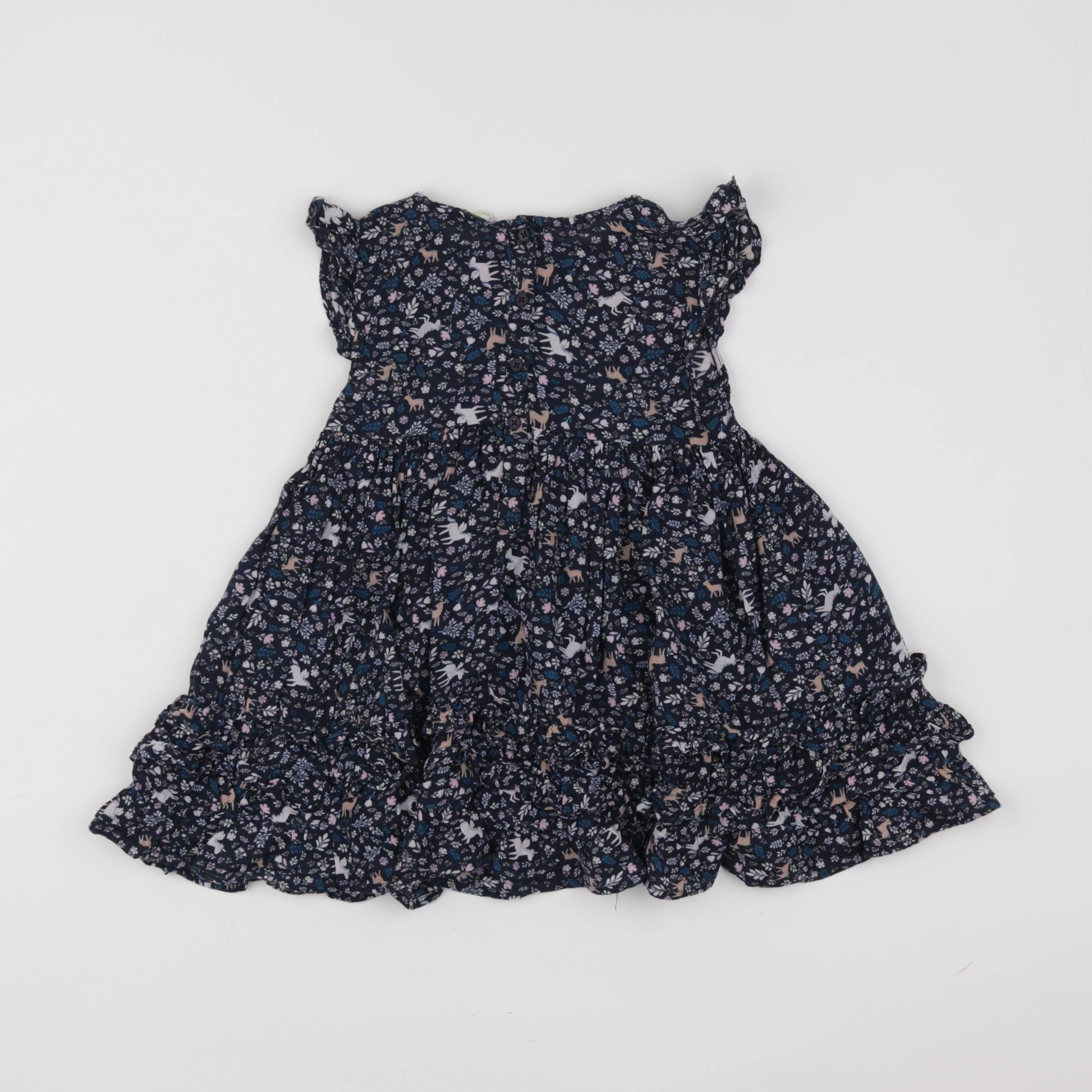 Vertbaudet - robe bleu, rose - 3 ans