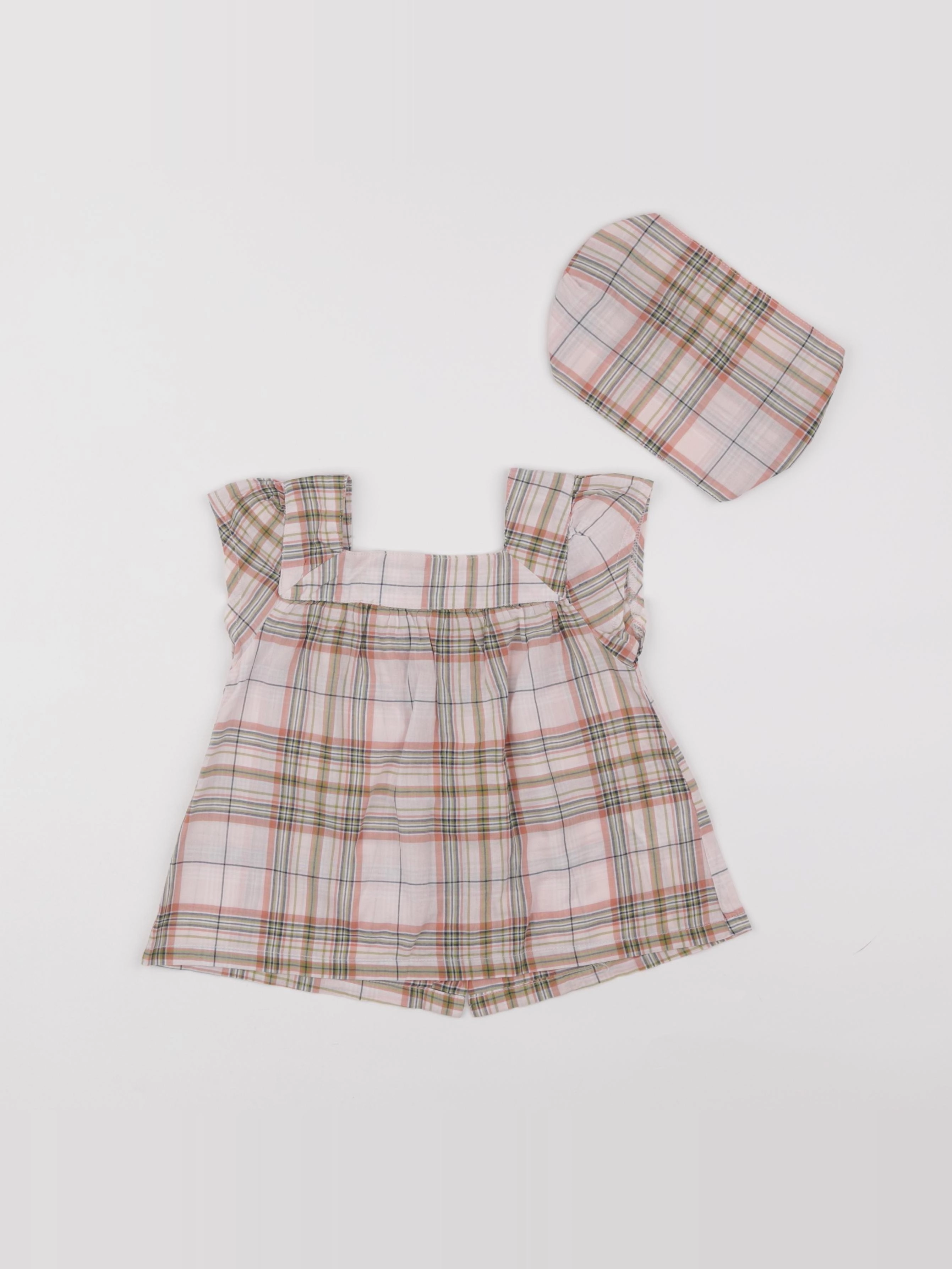 Vertbaudet - blouse rose, vert - 2 ans