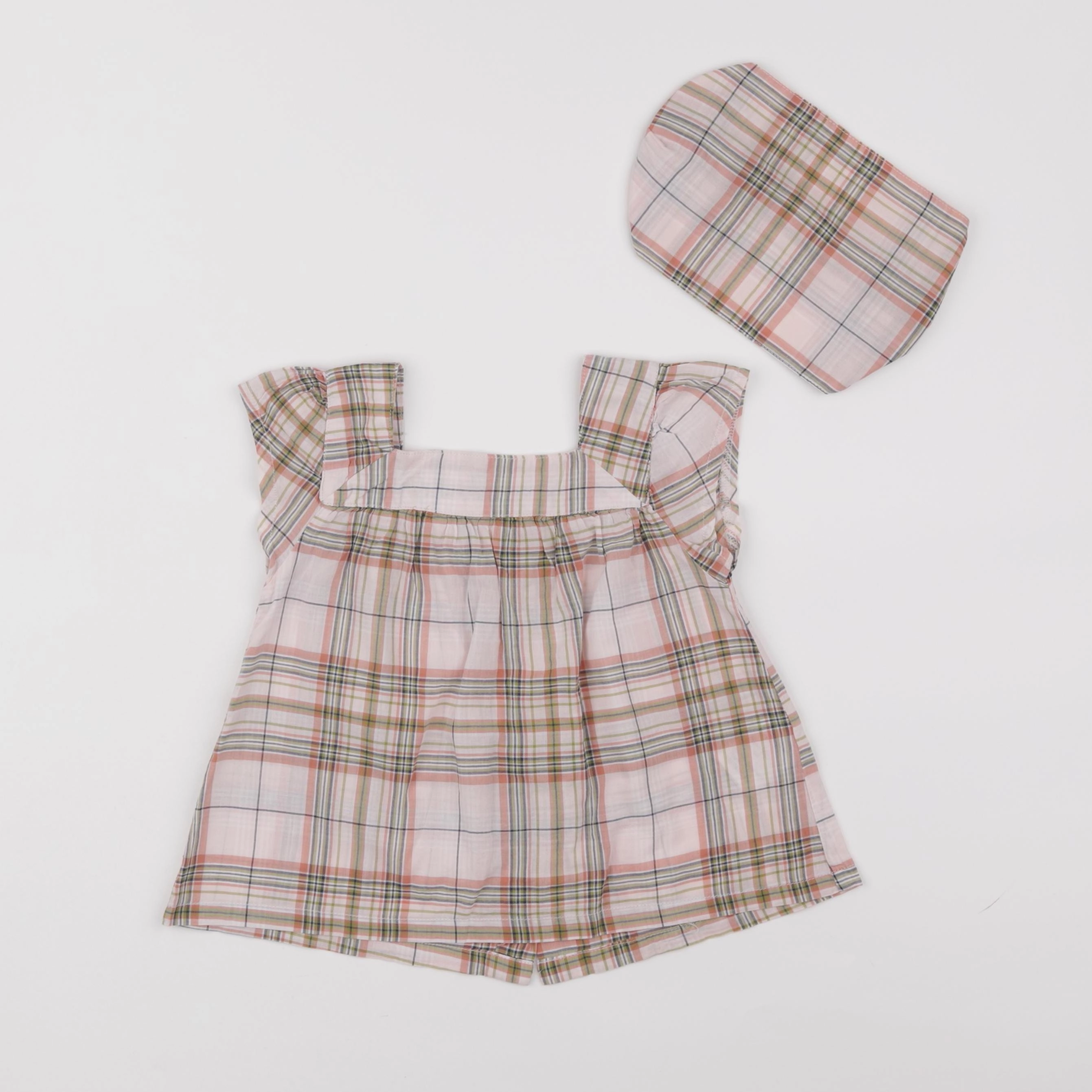 Vertbaudet - blouse rose, vert - 2 ans