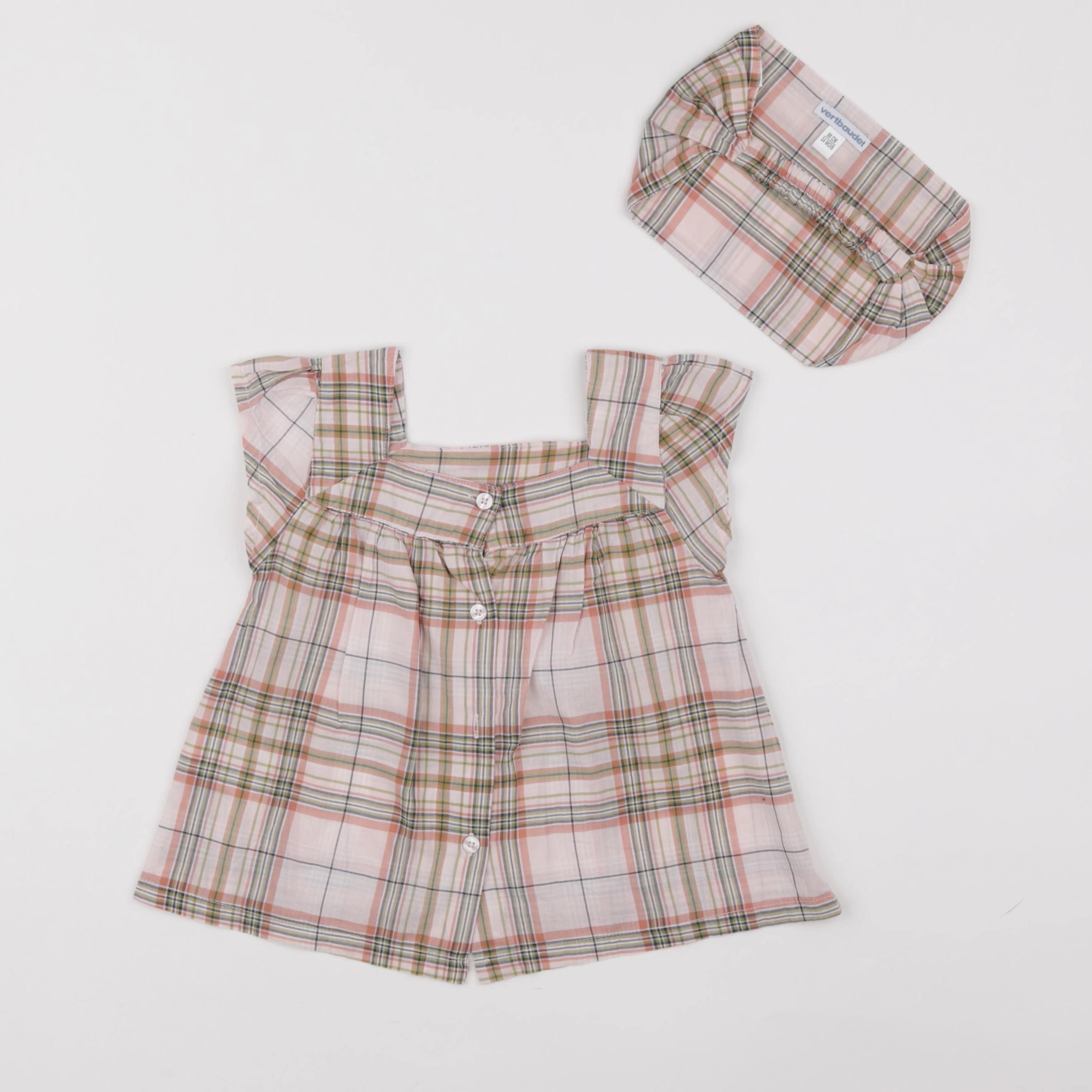 Vertbaudet - blouse rose, vert - 2 ans