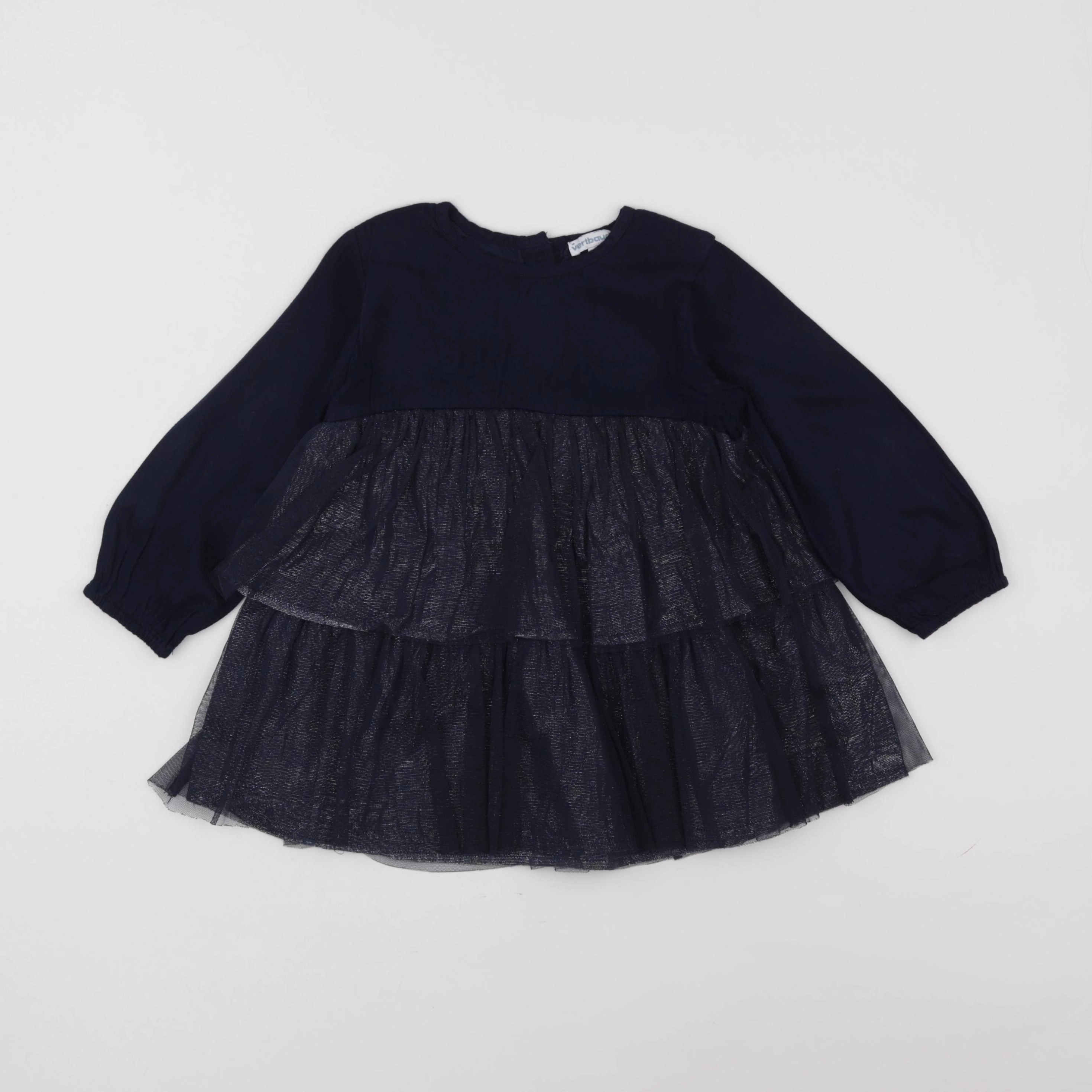 Vertbaudet - robe bleu, argent - 2 ans