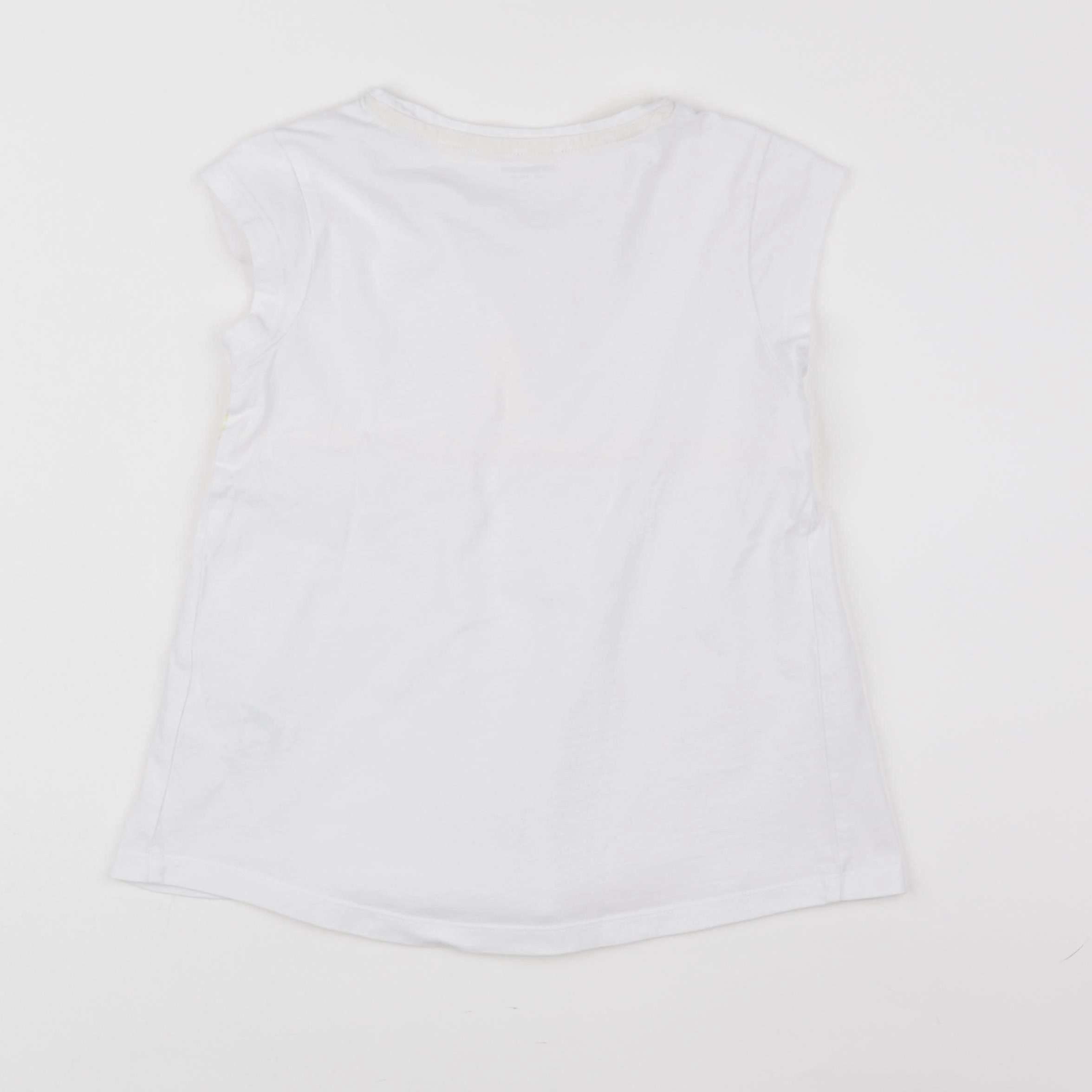 Vertbaudet - tee-shirt blanc, jaune - 8 ans