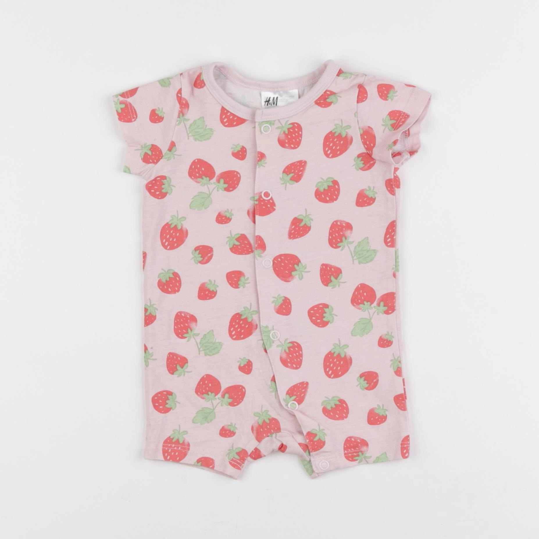 H&M - pyjama coton rose - 1/3 mois