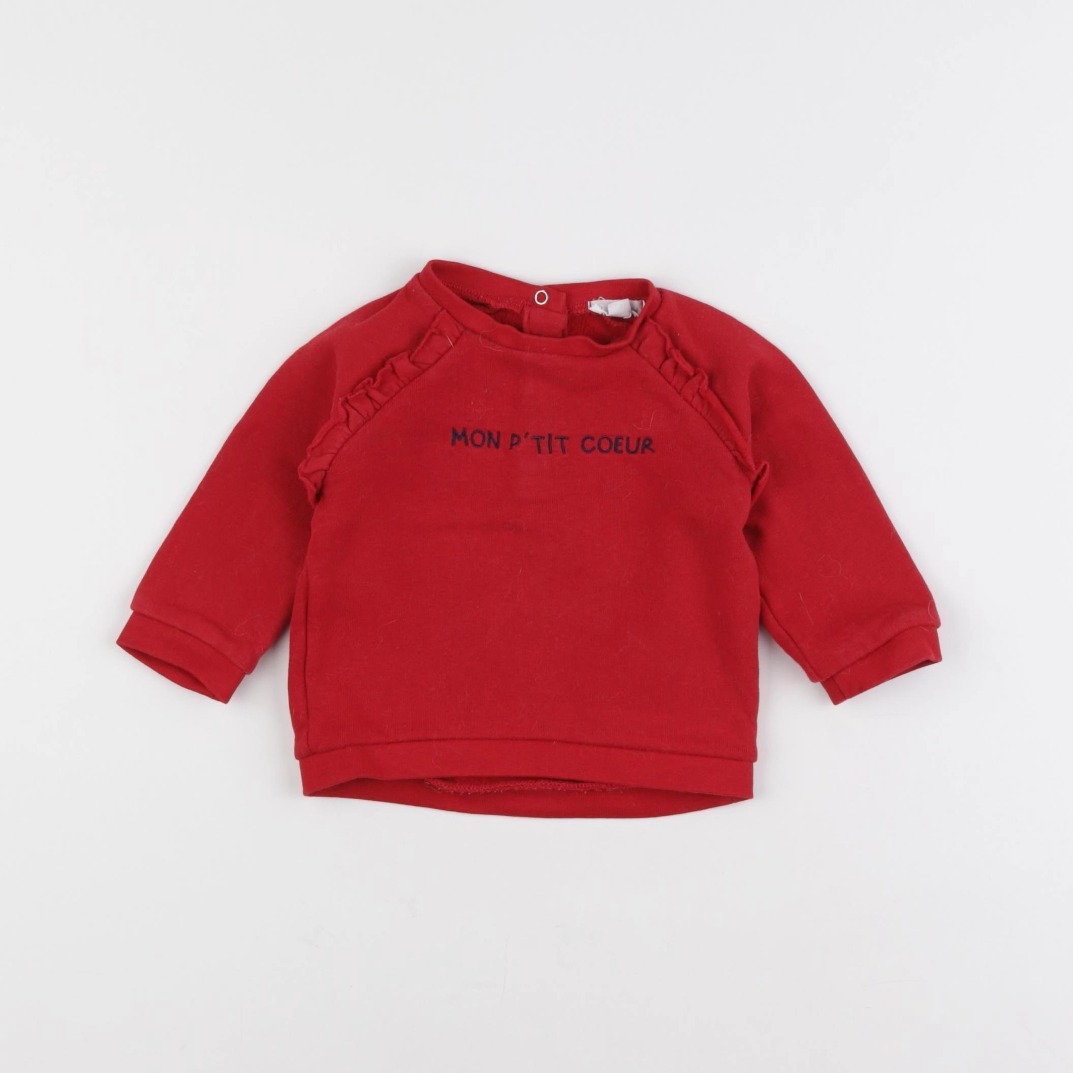 Vertbaudet - sweat rouge - 6 mois