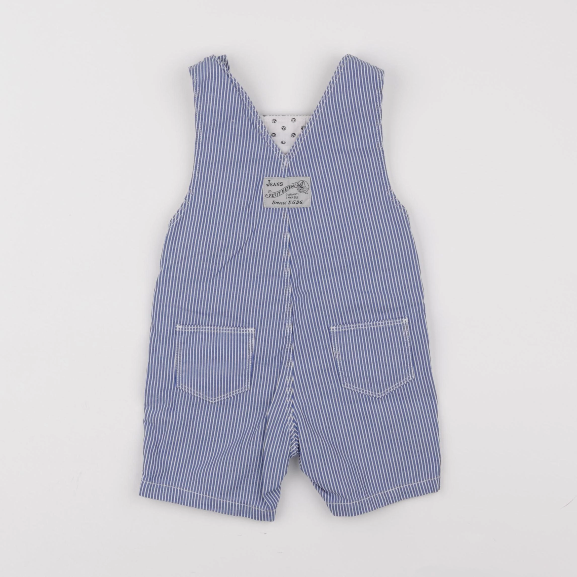 Petit Bateau - salopette bleu, blanc - 12 mois
