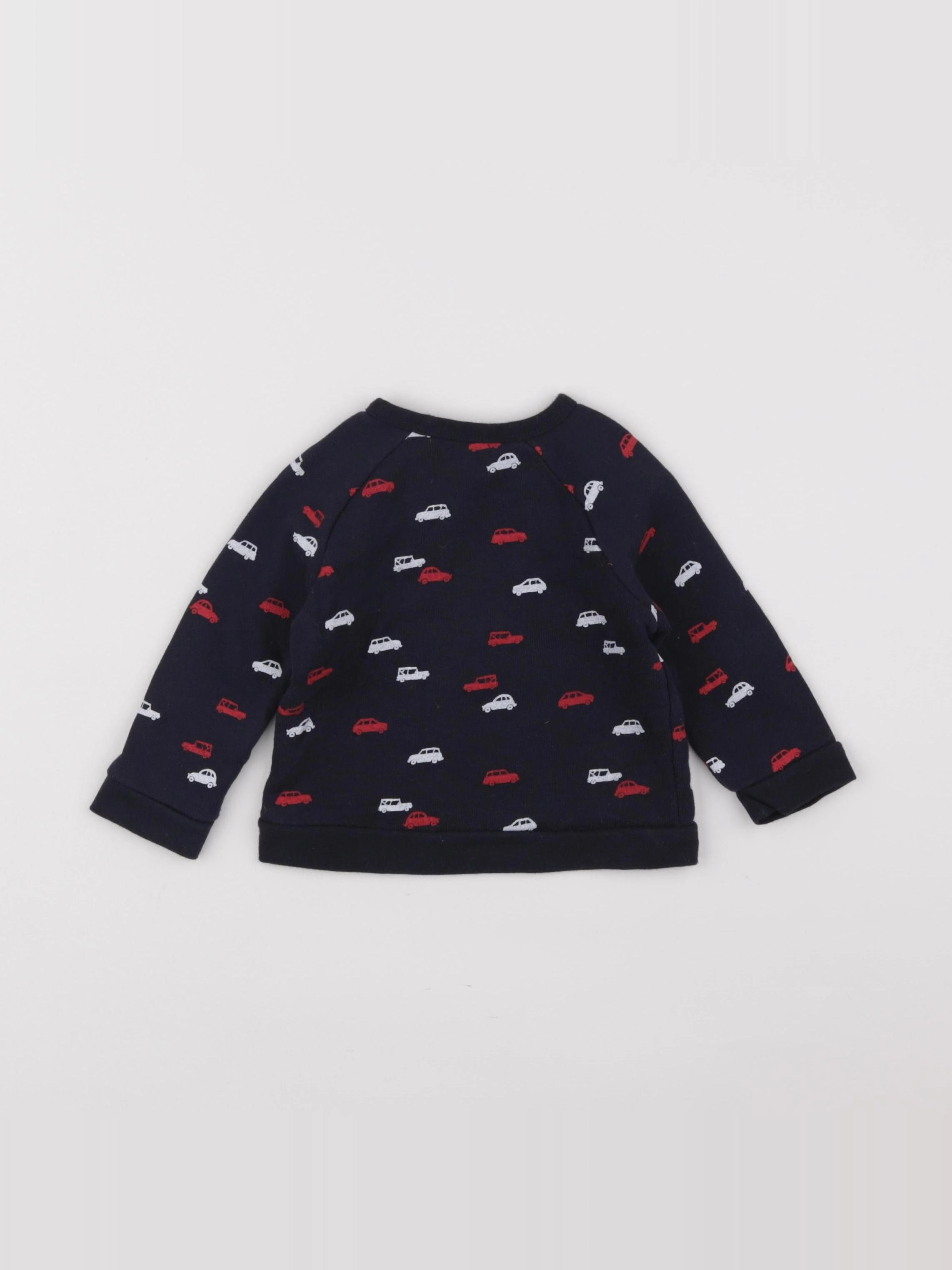 Boutchou - sweat bleu, rouge - 9 mois