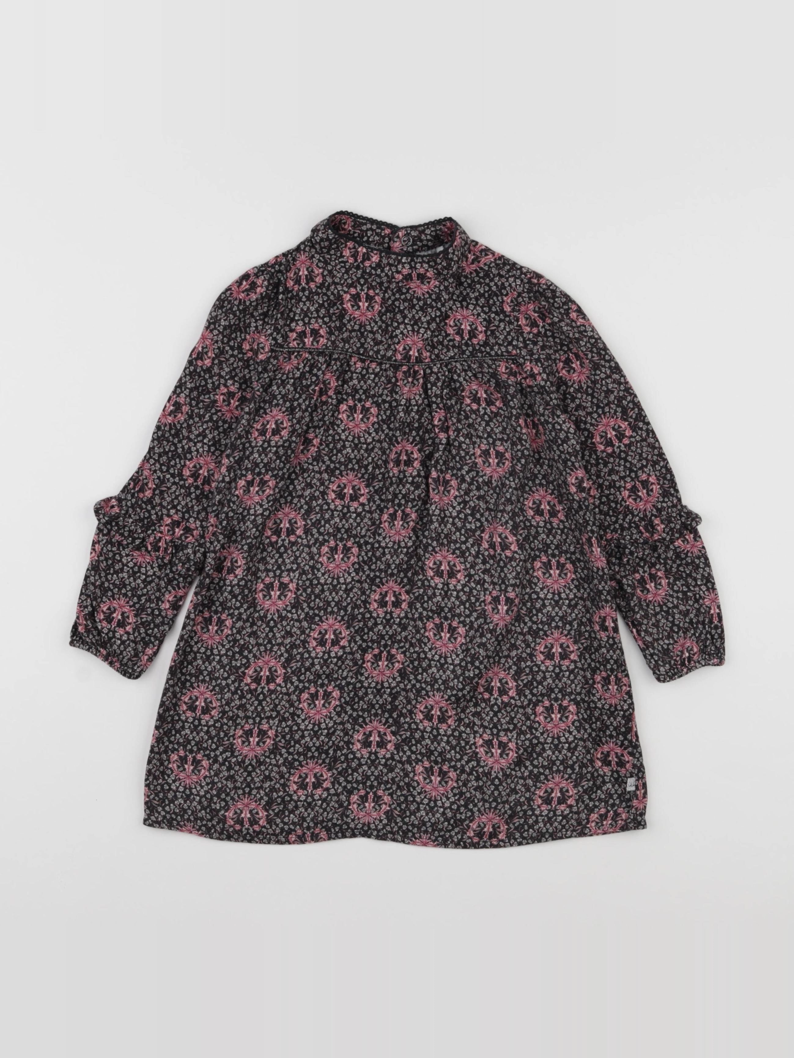 IKKS - robe noir, rose - 3 ans