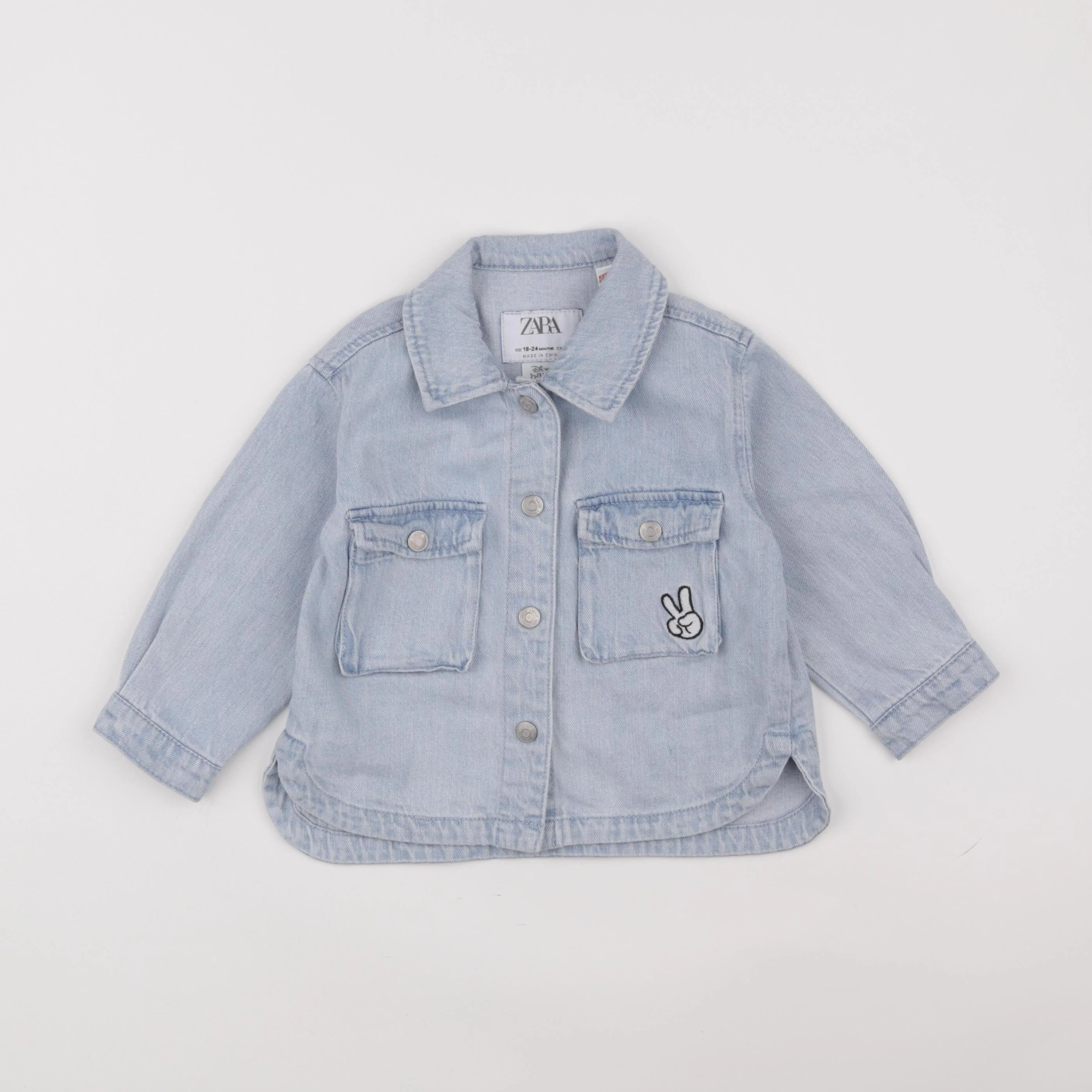 Zara - veste imprimé au dos bleu, rose - 18 mois à 2 ans