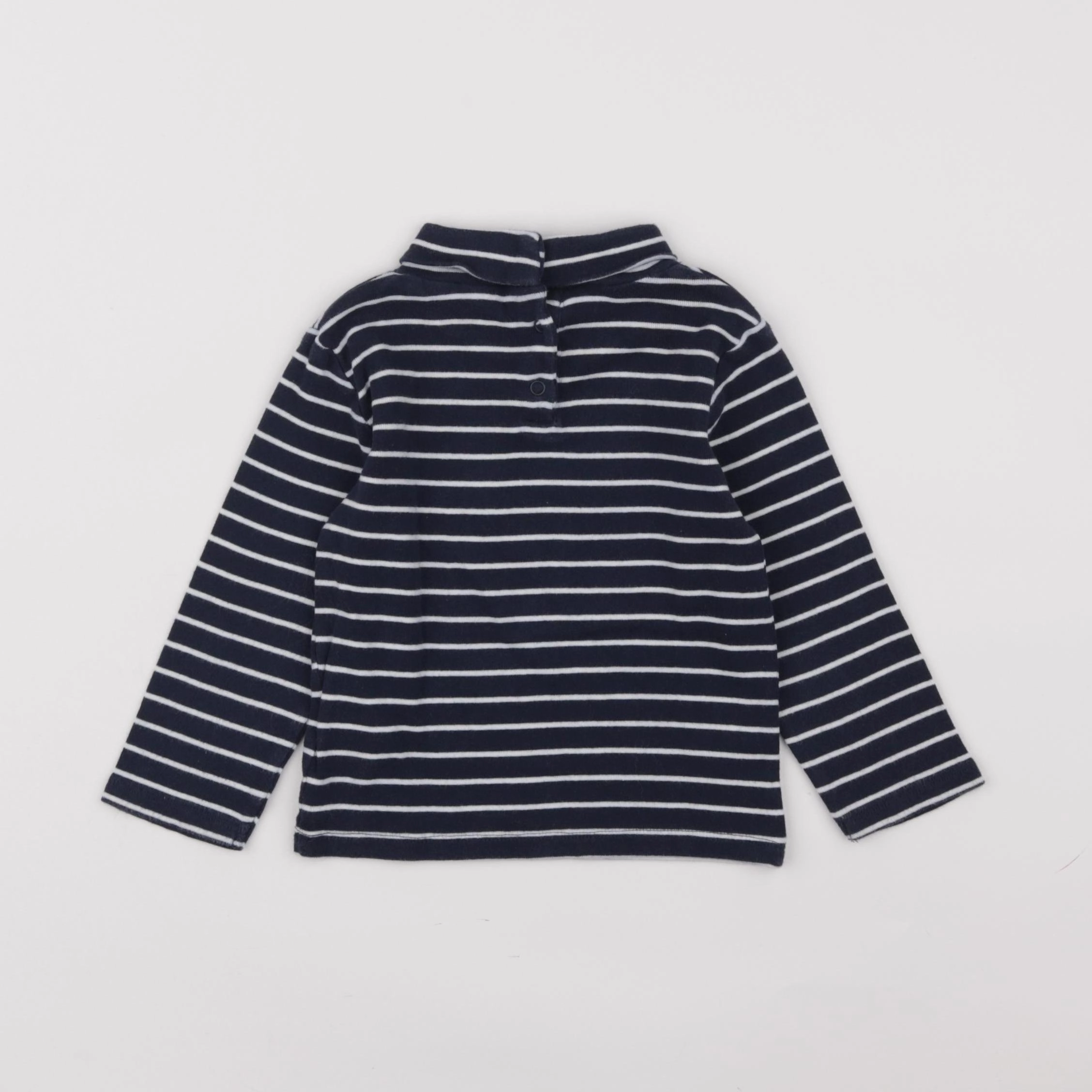 Vertbaudet - sous-pull bleu, blanc - 2 ans