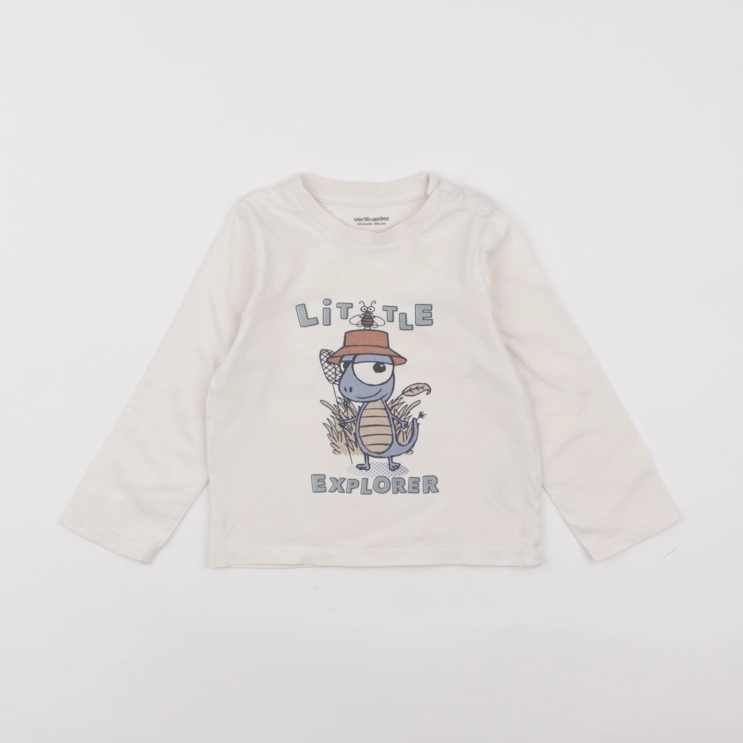 Vertbaudet - tee-shirt beige - 2 ans