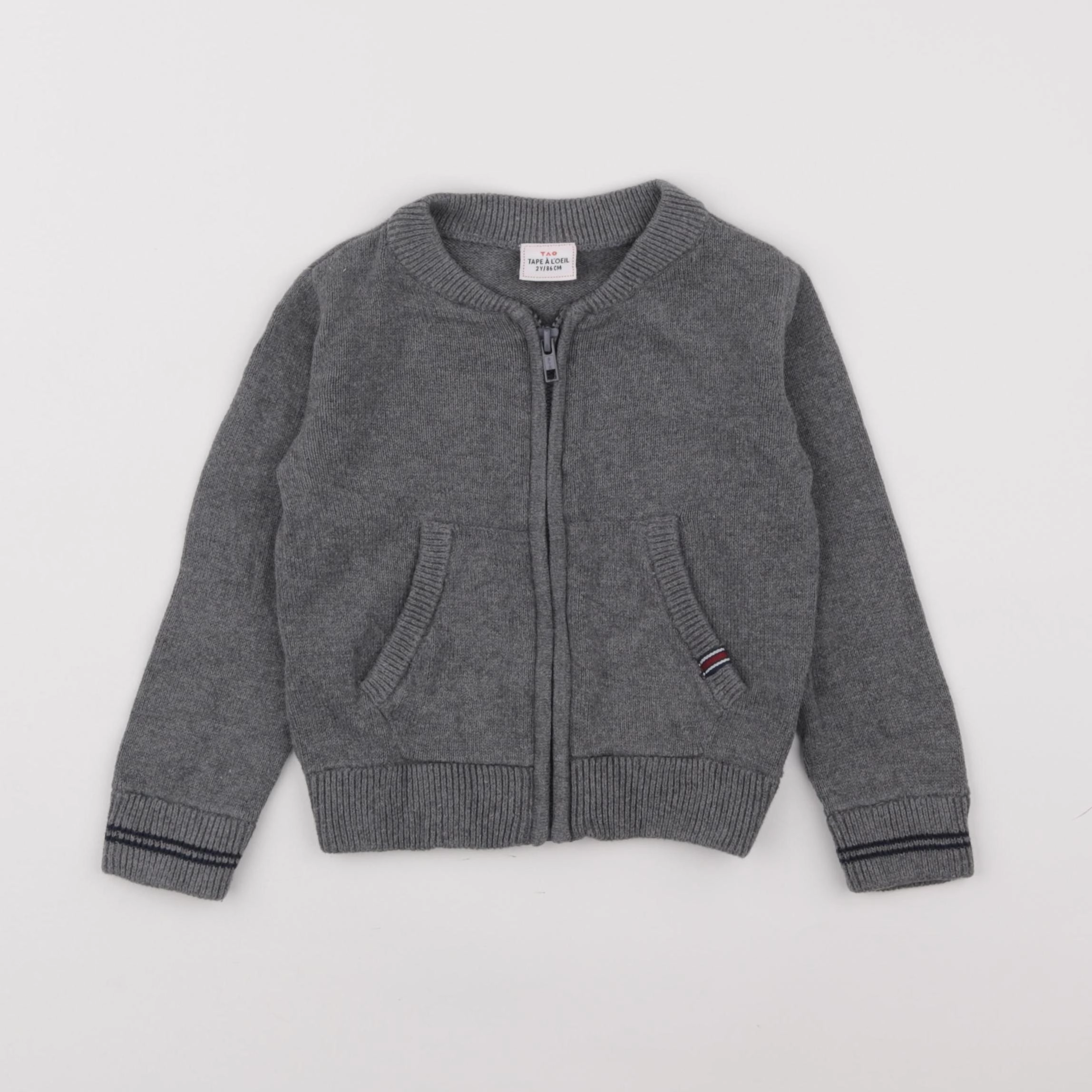 Tape à l'oeil - gilet gris - 2 ans