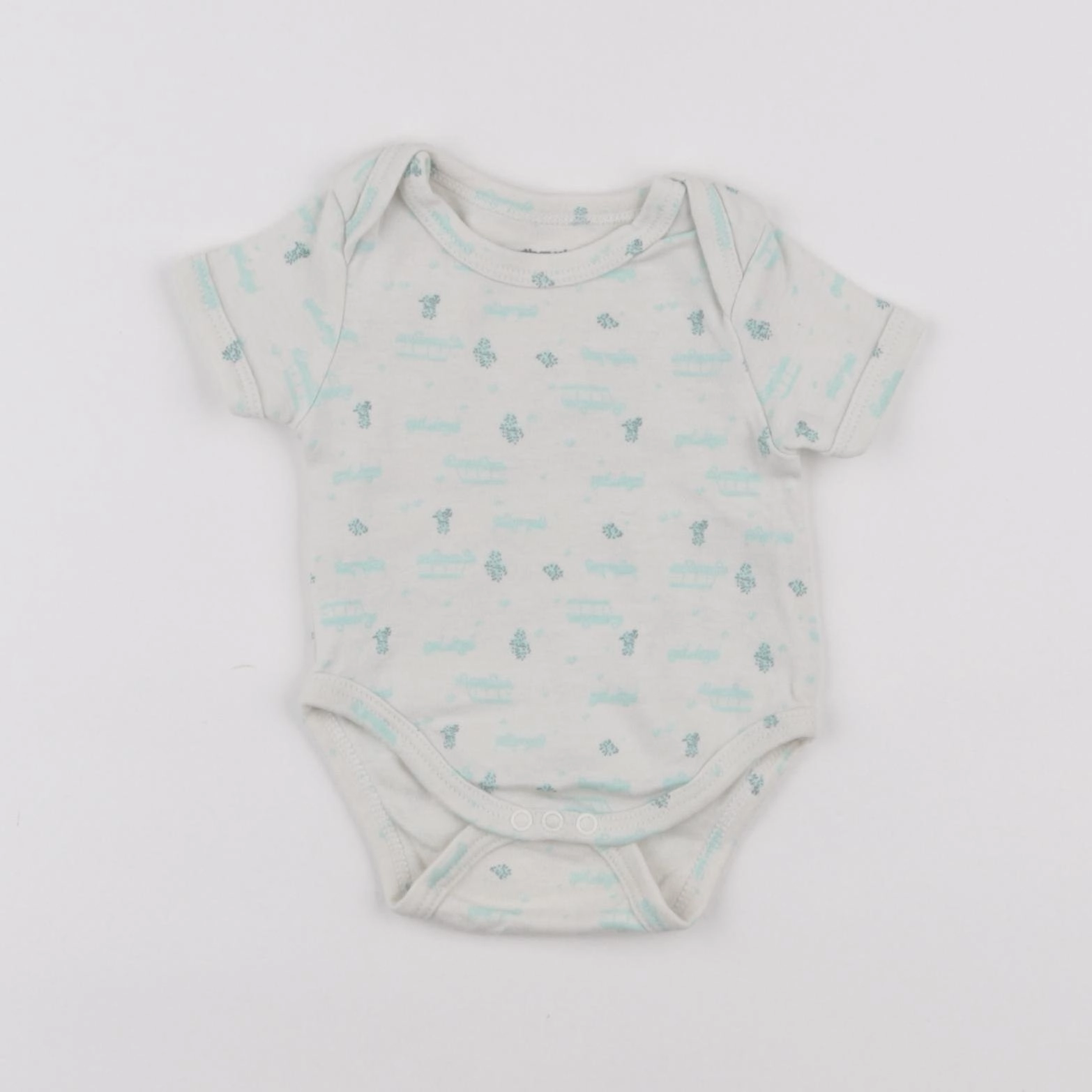 Vertbaudet - body beige, vert - 1 mois