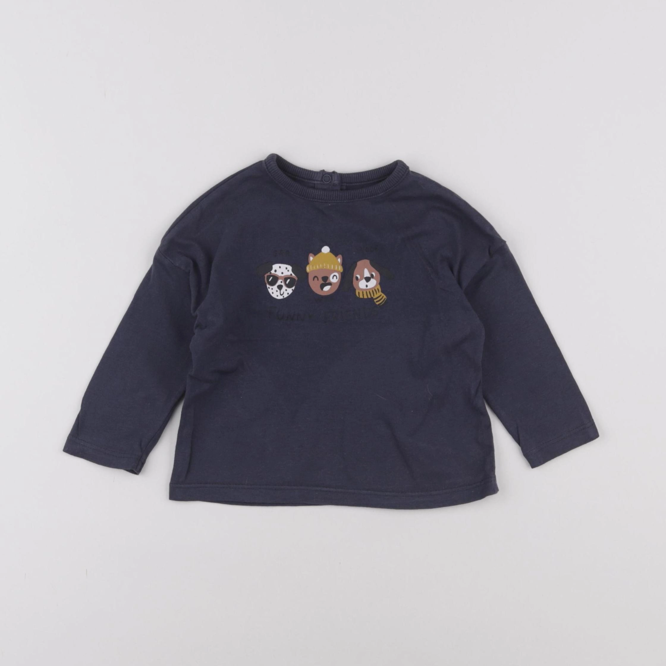 Vertbaudet - tee-shirt bleu - 12 mois