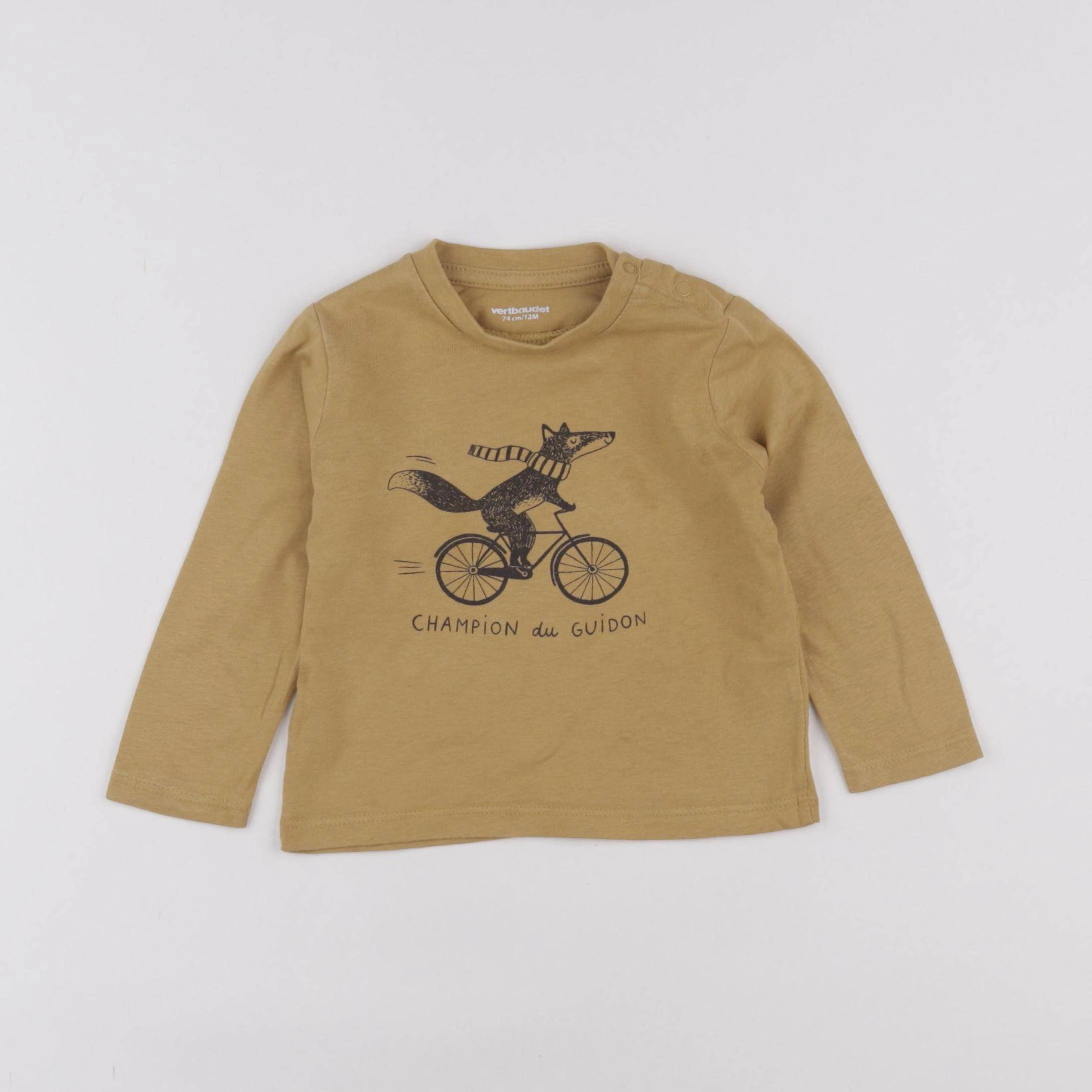 Vertbaudet - tee-shirt jaune - 12 mois