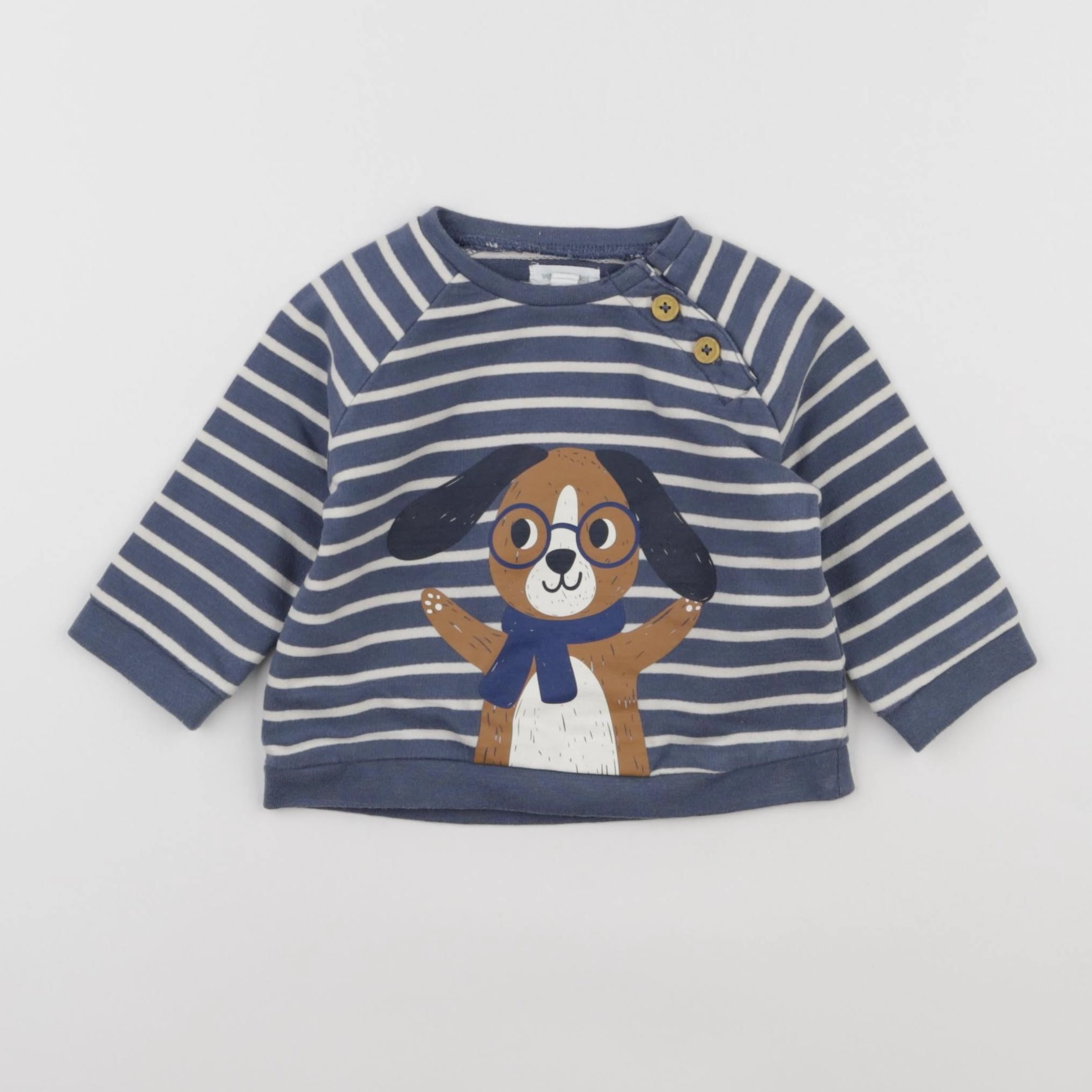 Vertbaudet - sweat bleu - 9 mois