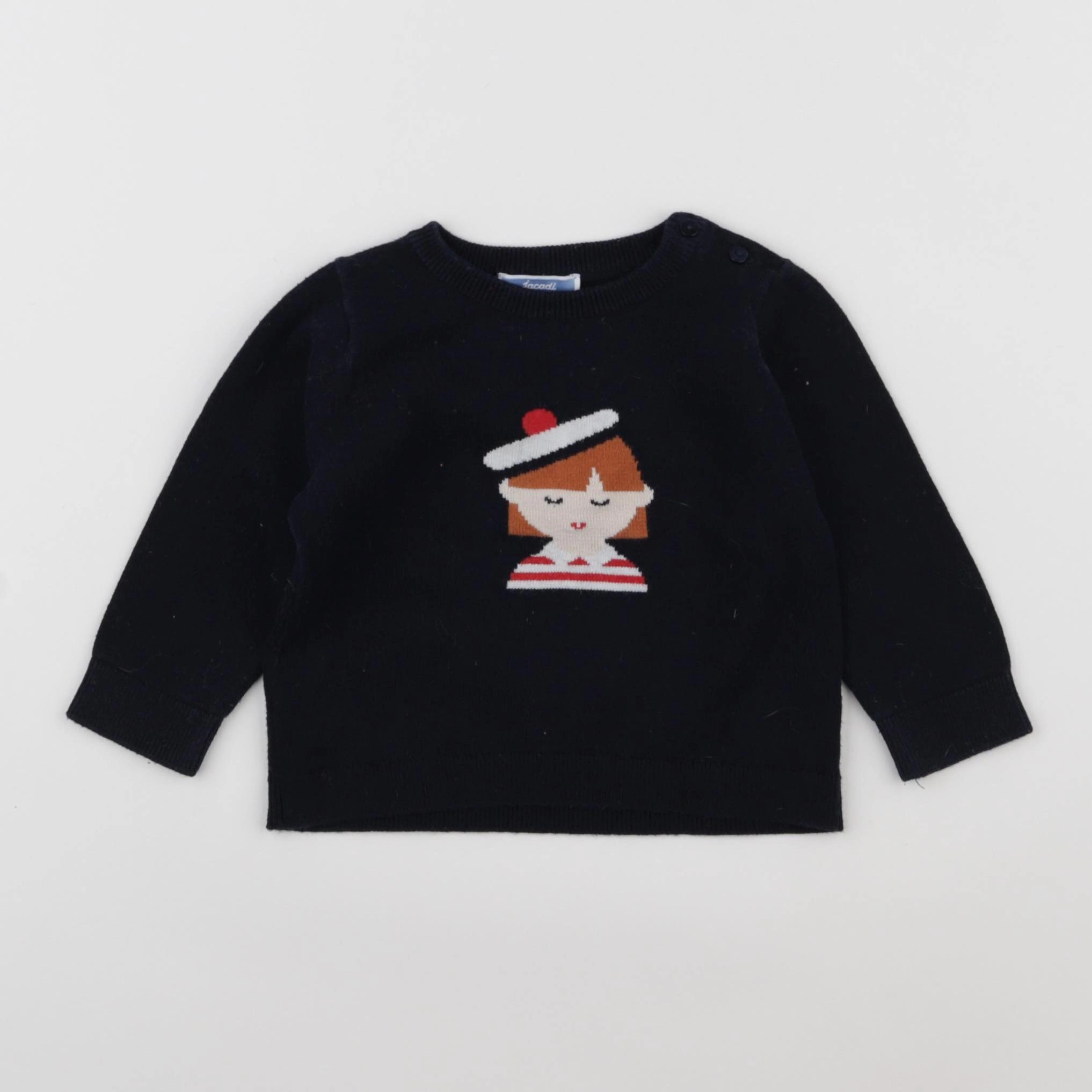 Jacadi - pull bleu - 12 mois