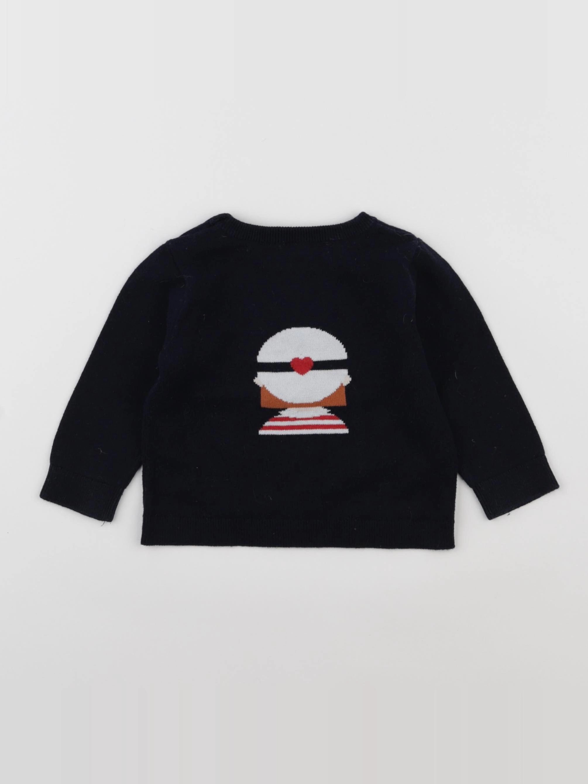 Jacadi - pull bleu - 12 mois