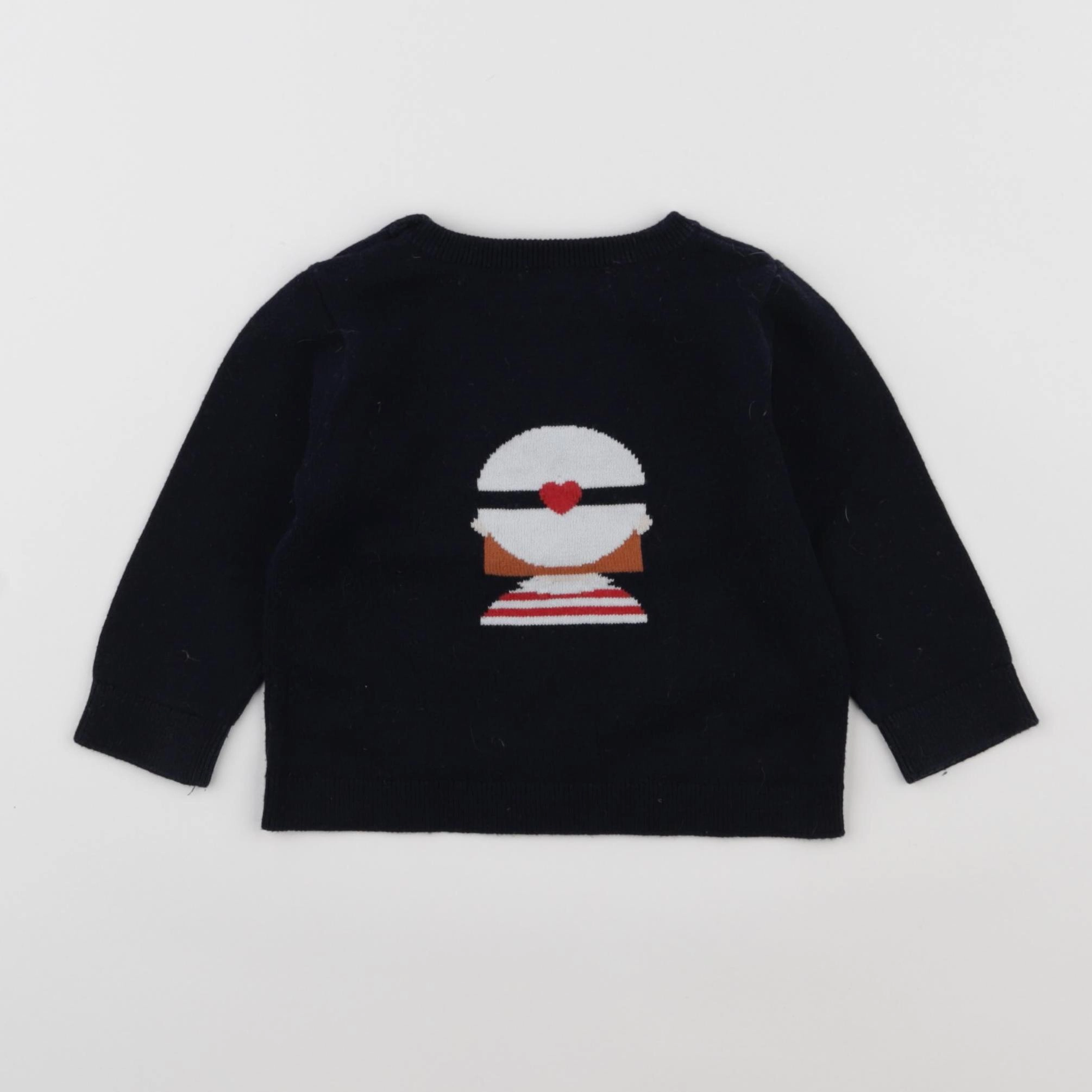 Jacadi - pull bleu - 12 mois