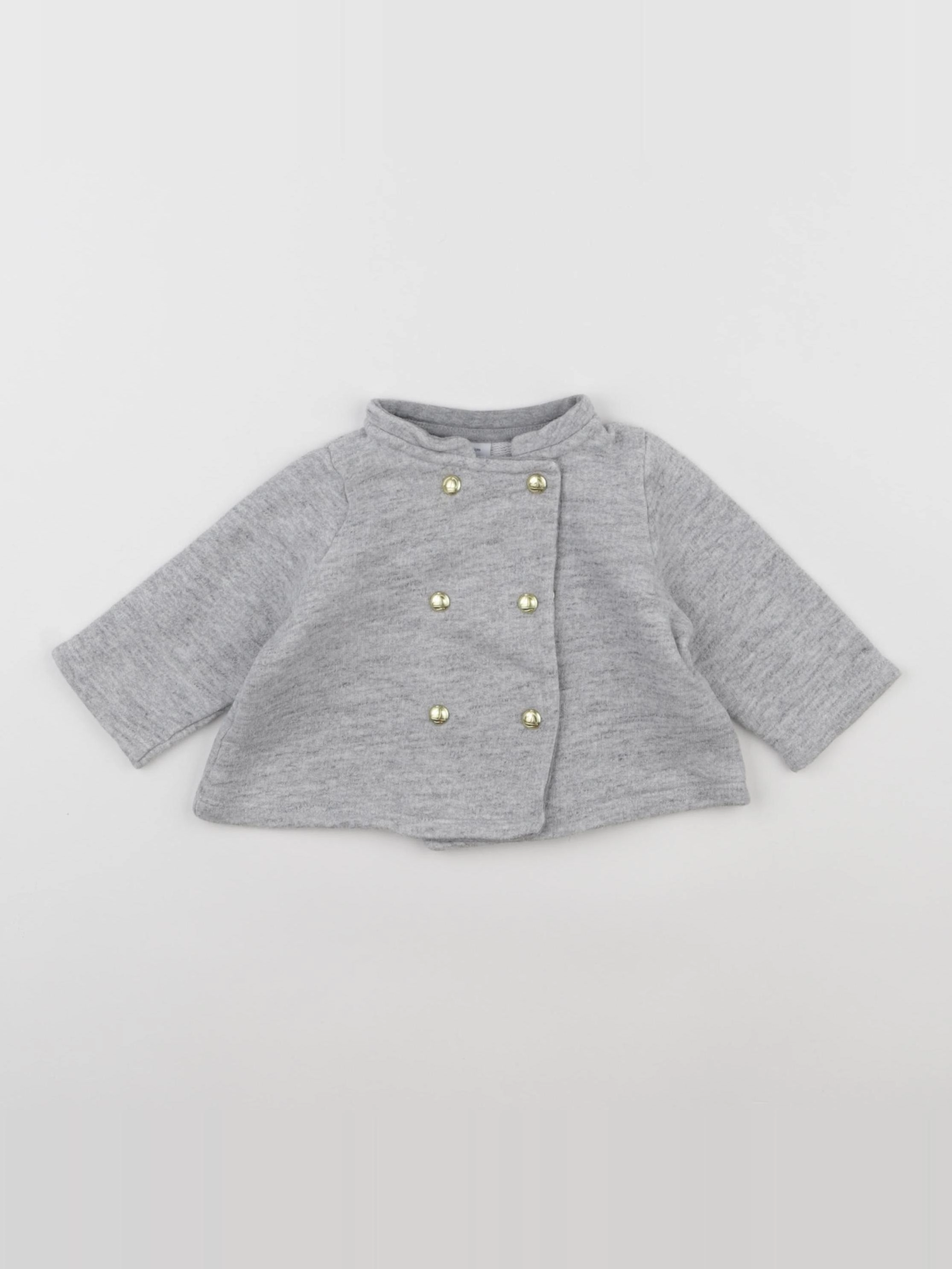 Petit Bateau - gilet gris - 6 mois