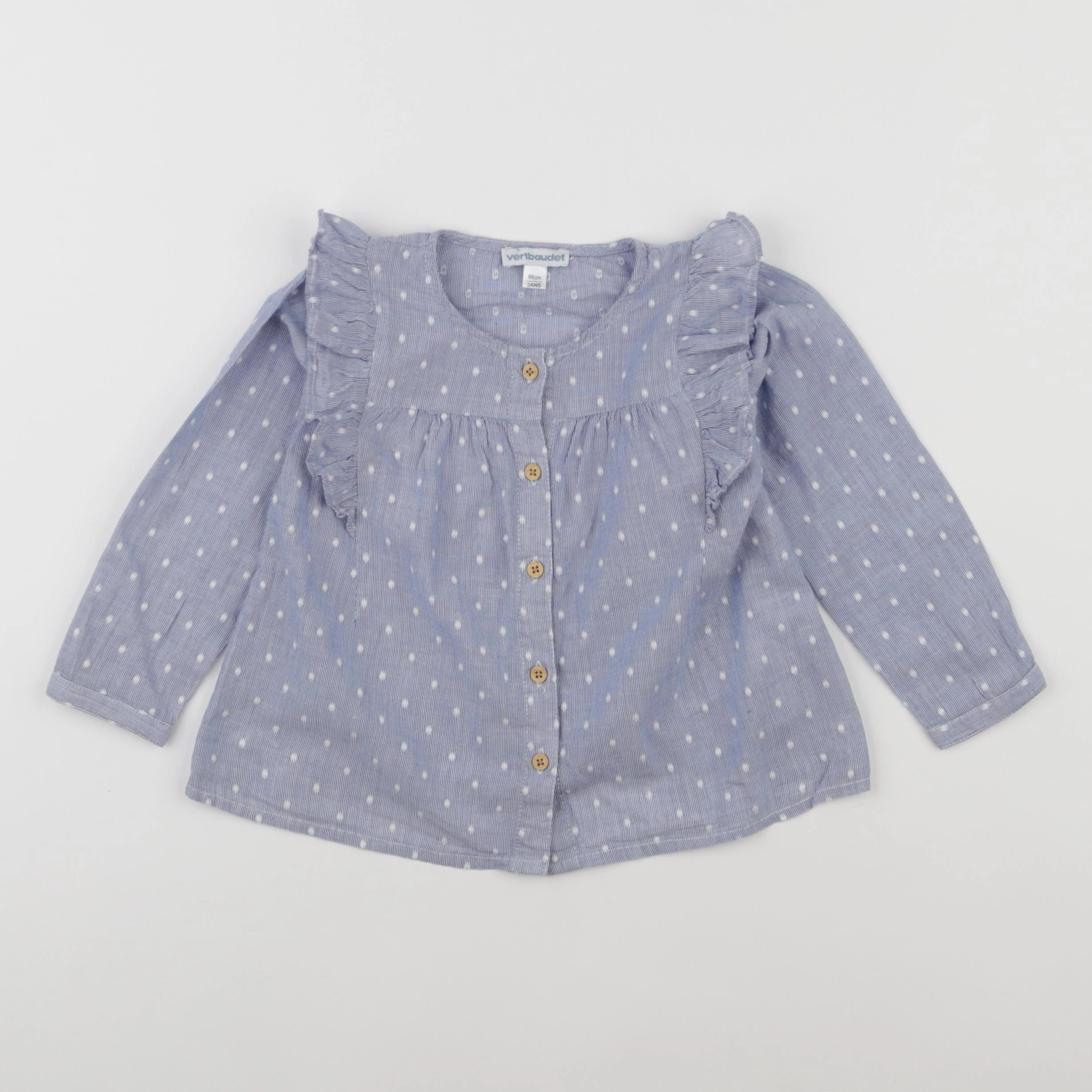 Vertbaudet - blouse bleu - 2 ans