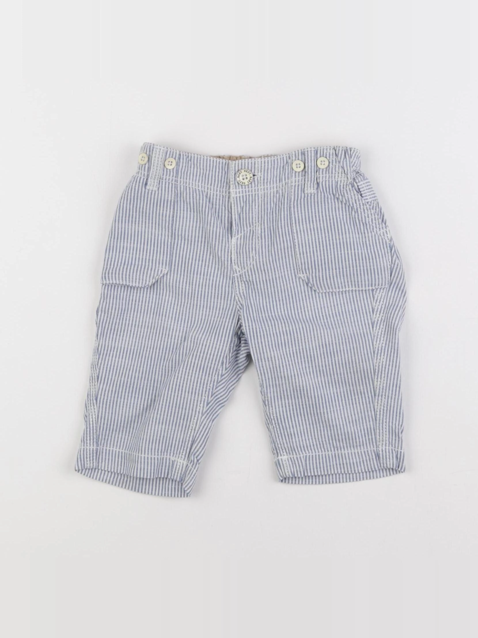 H&M - short blanc, bleu - 9/12 mois
