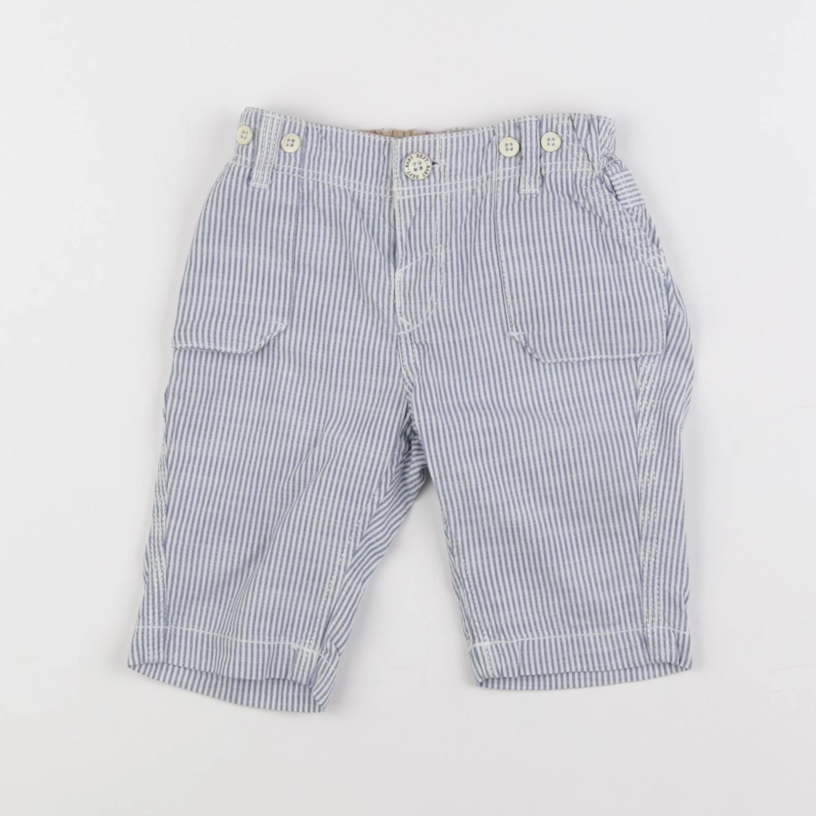 H&M - short blanc, bleu - 9/12 mois
