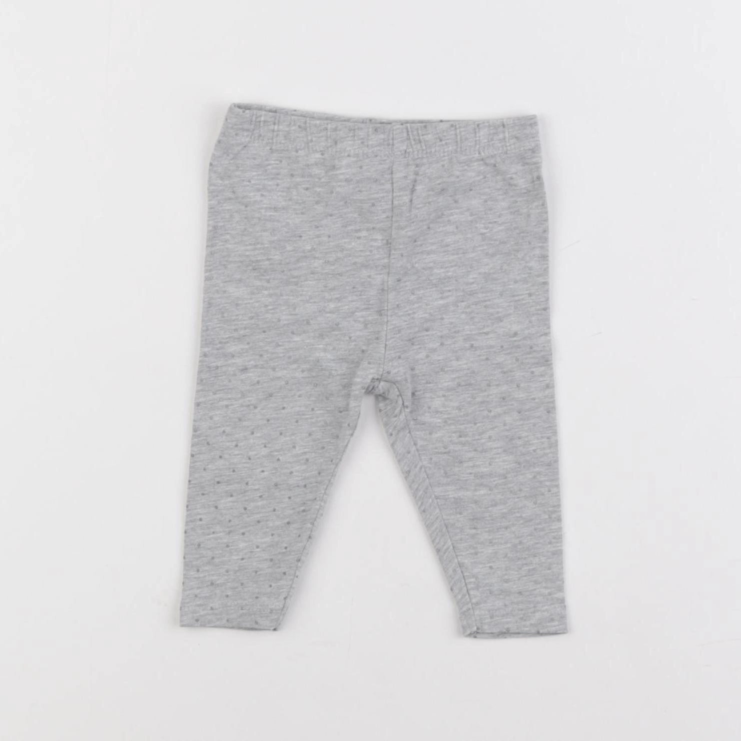 Vertbaudet - legging gris, argent - 3 mois