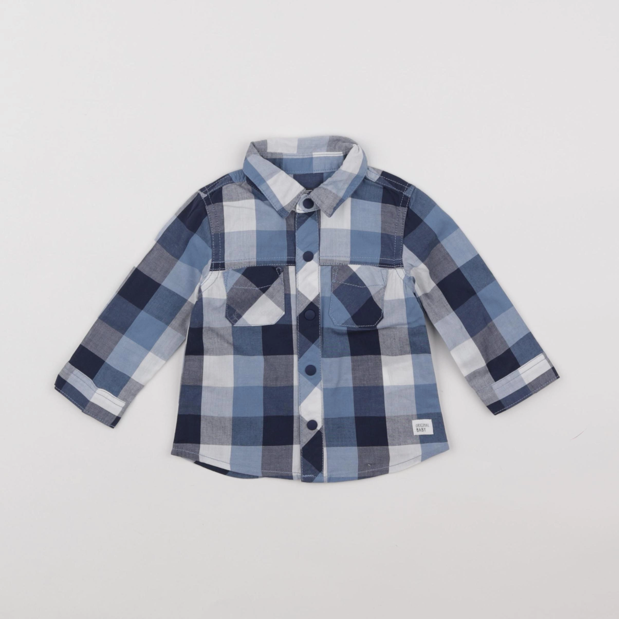 La Redoute - chemise blanc, bleu - 6 mois