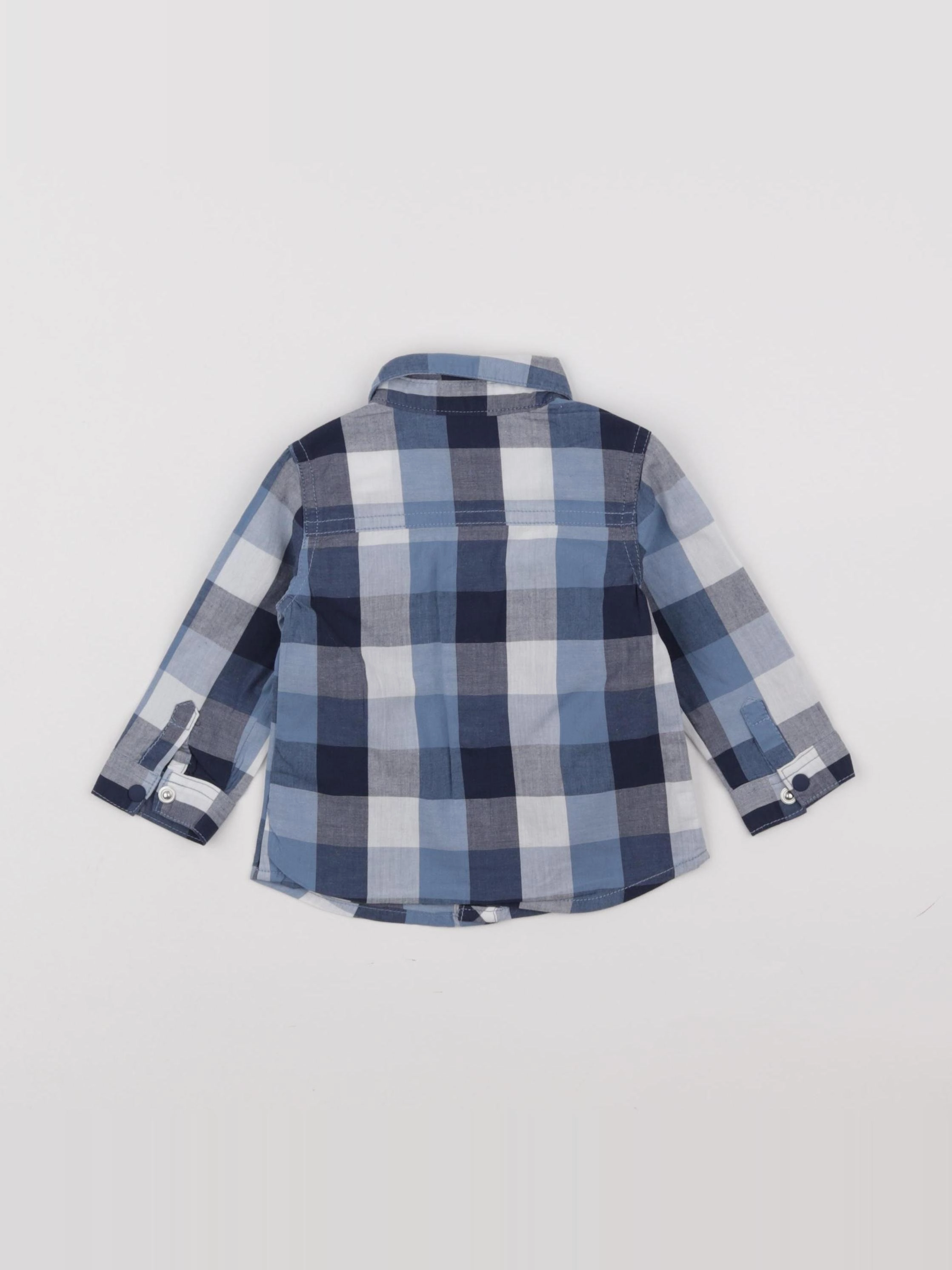 La Redoute - chemise blanc, bleu - 6 mois