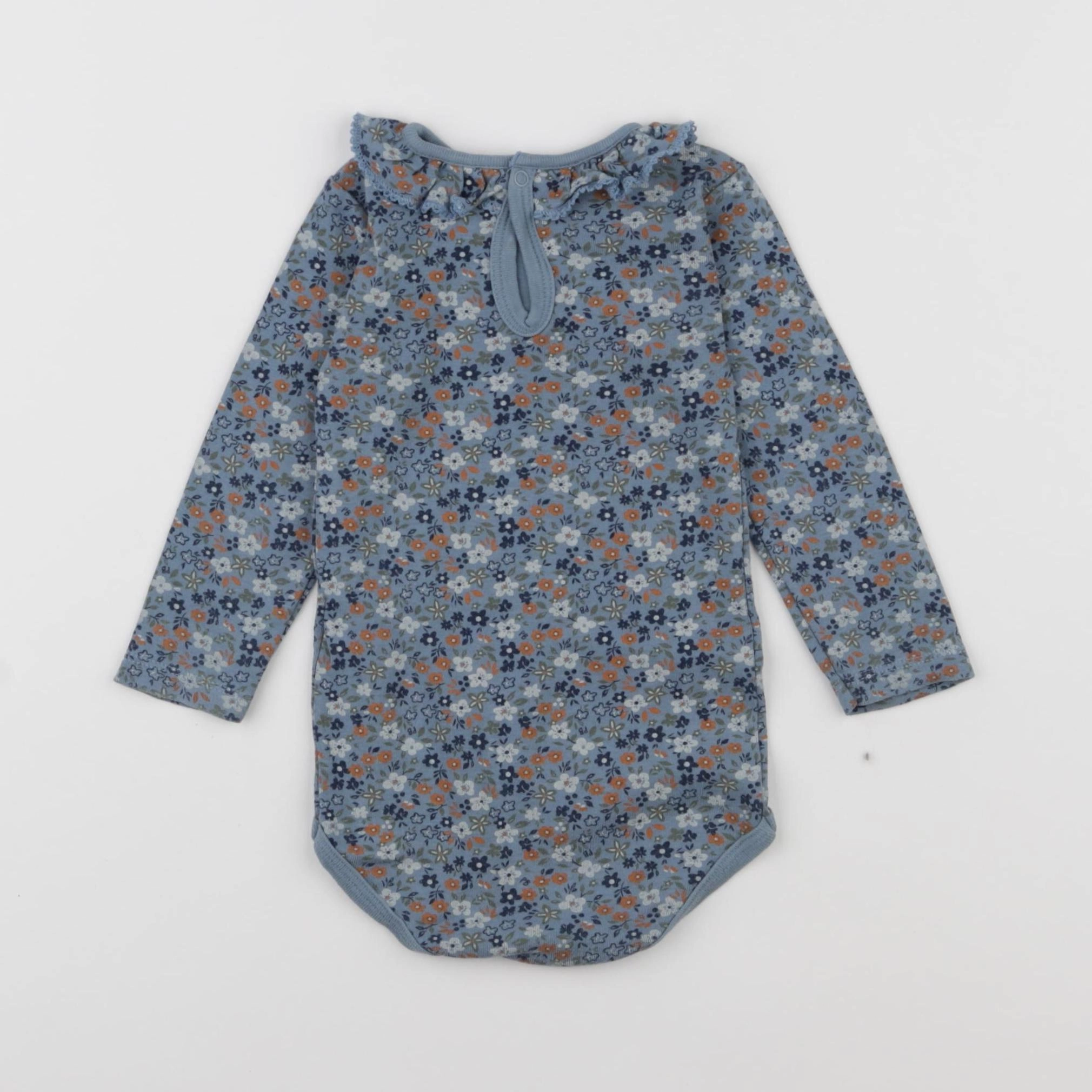 Petit Bateau - body à col bleu - 12 mois