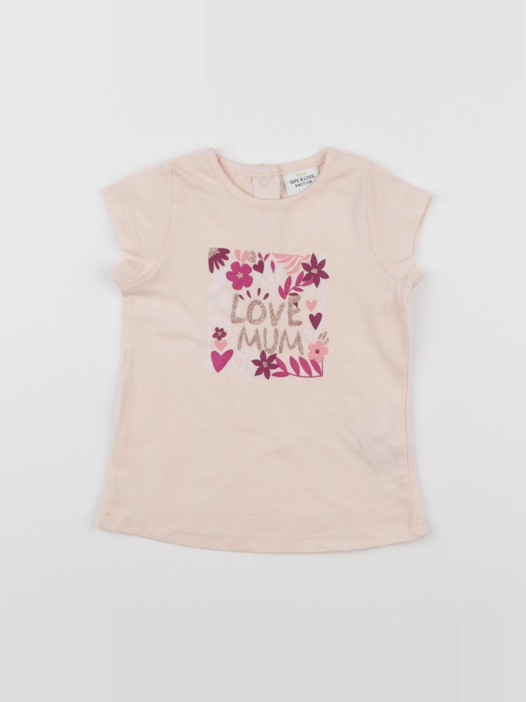 Tape à l'oeil - tee-shirt rose - 9 mois