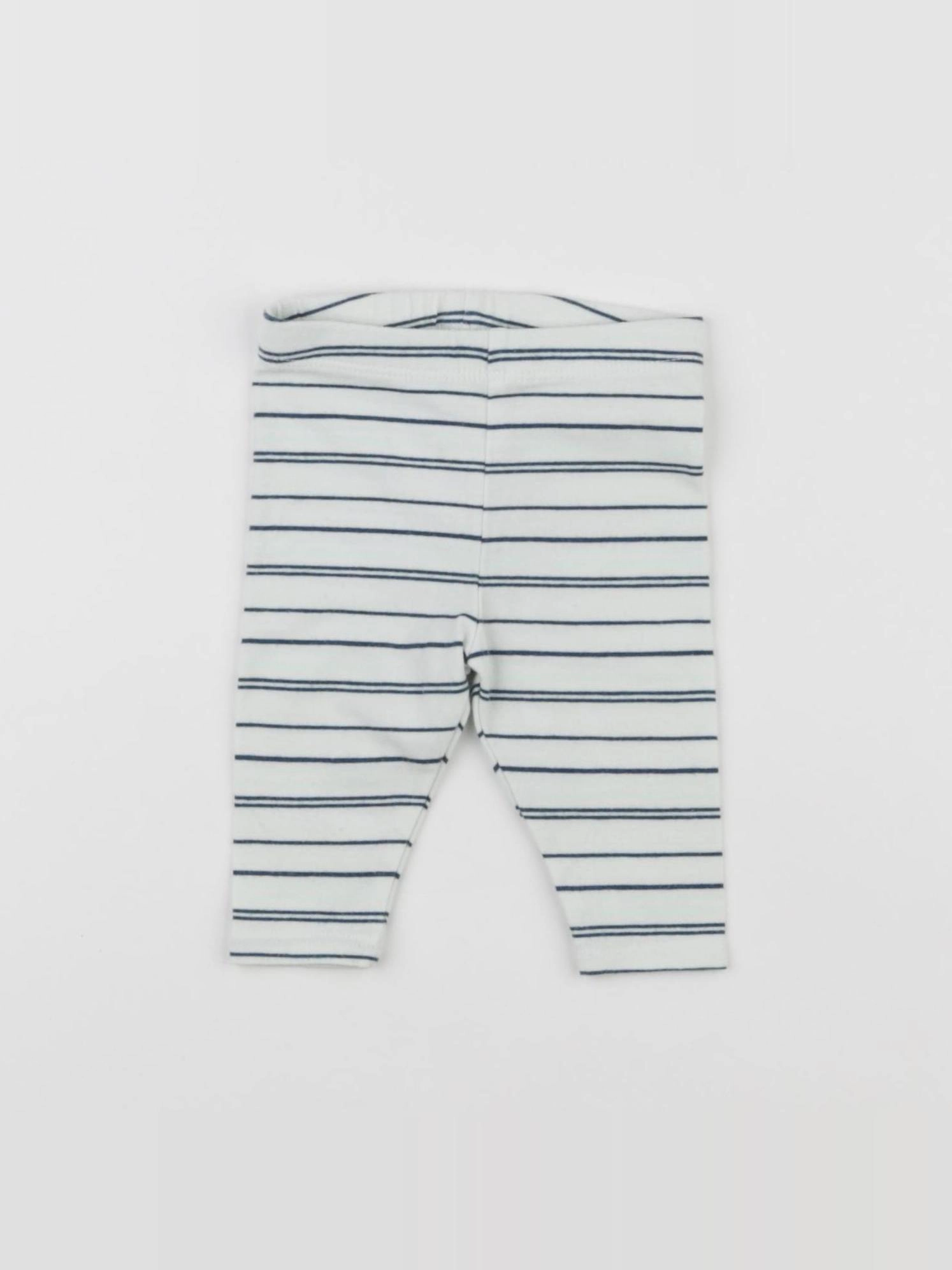 Vertbaudet - legging blanc, bleu - 1 mois