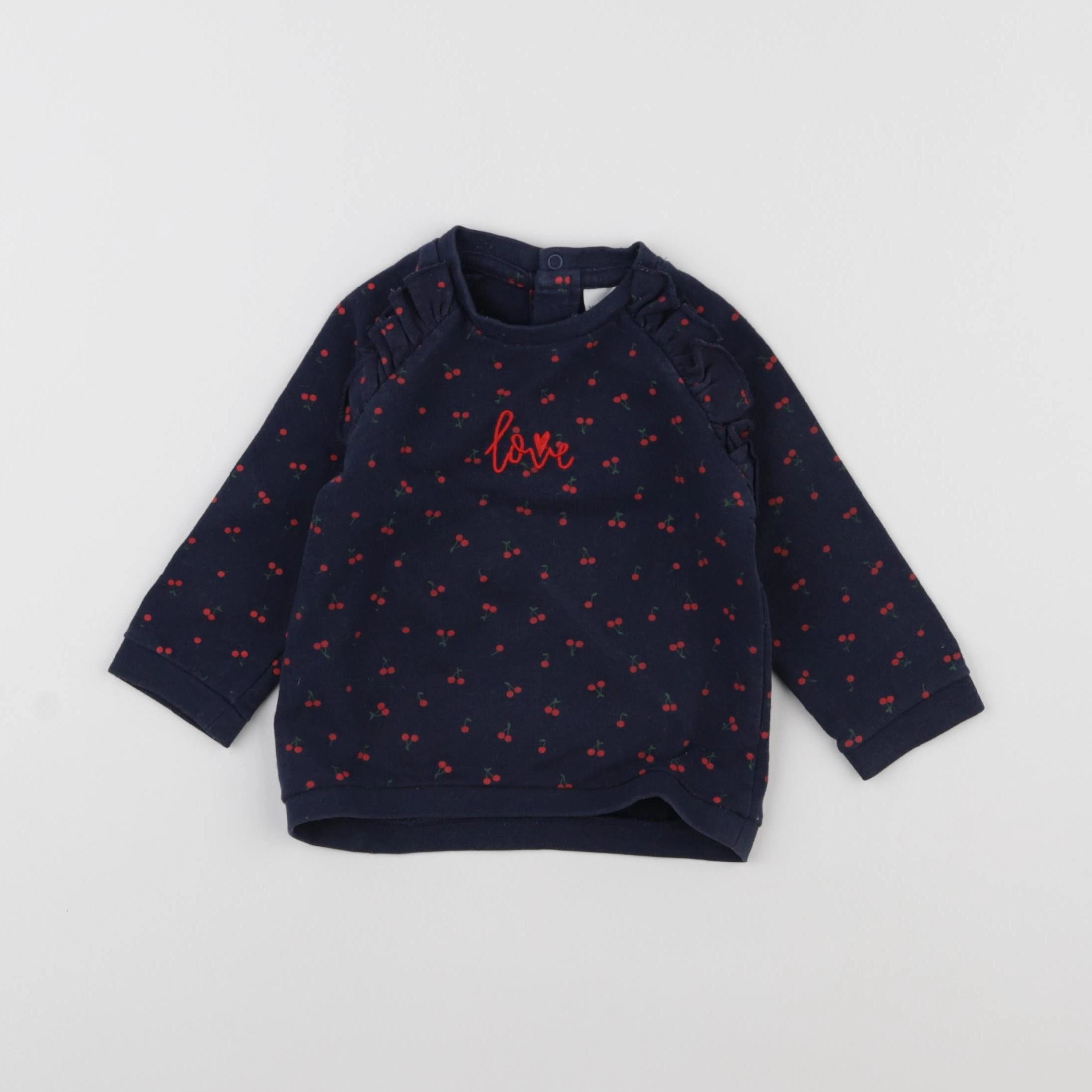 Vertbaudet - sweat bleu - 9 mois
