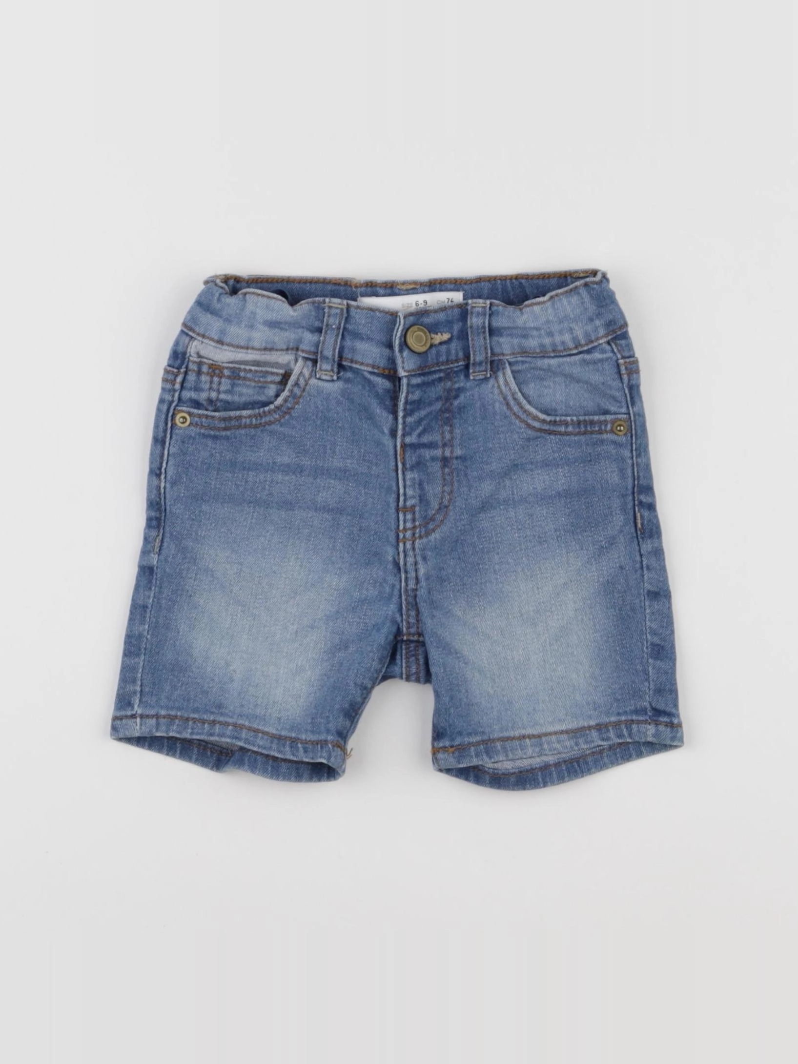 Zara - short bleu - 6/9 mois