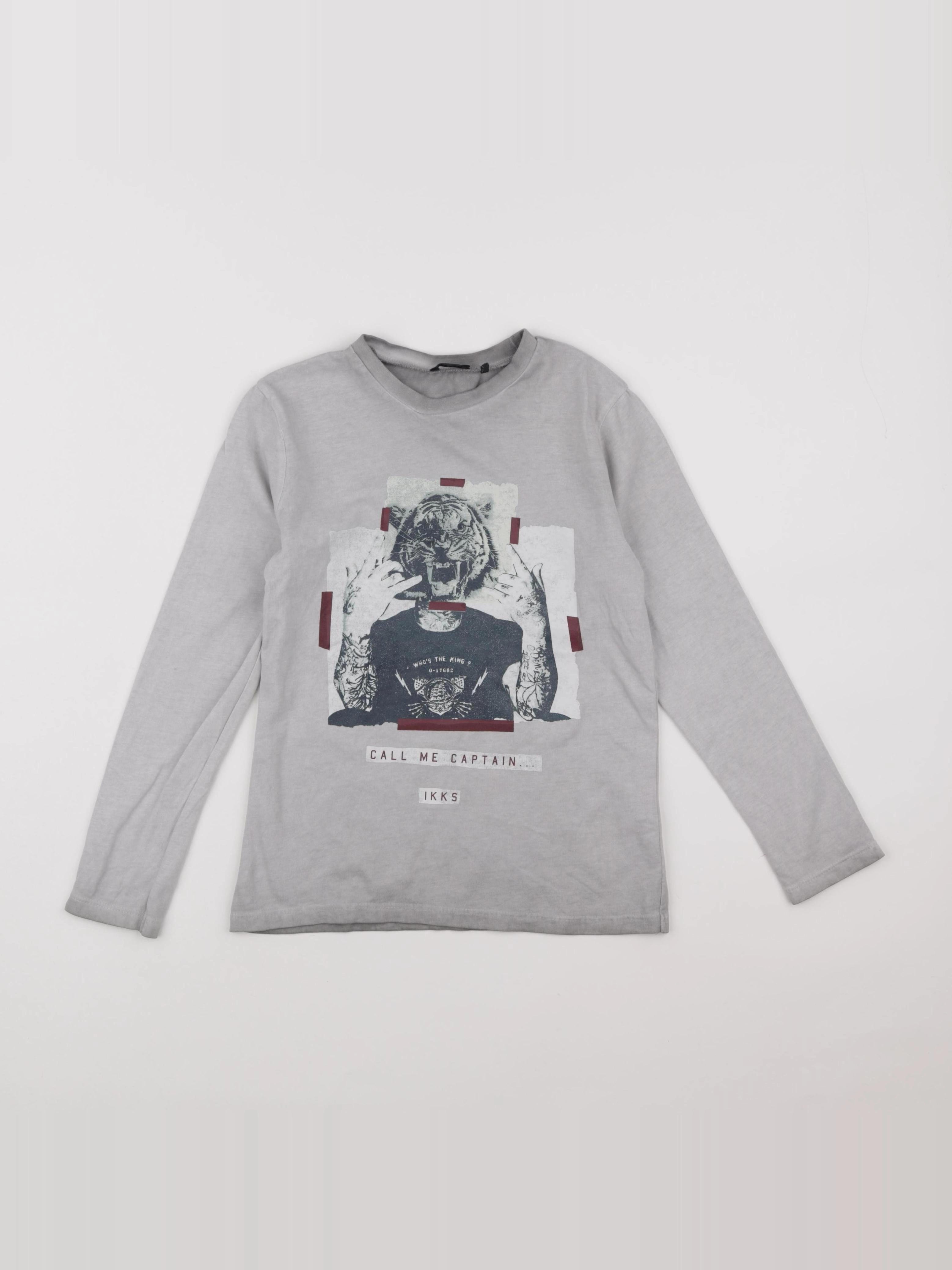 IKKS - tee-shirt gris - 8 ans