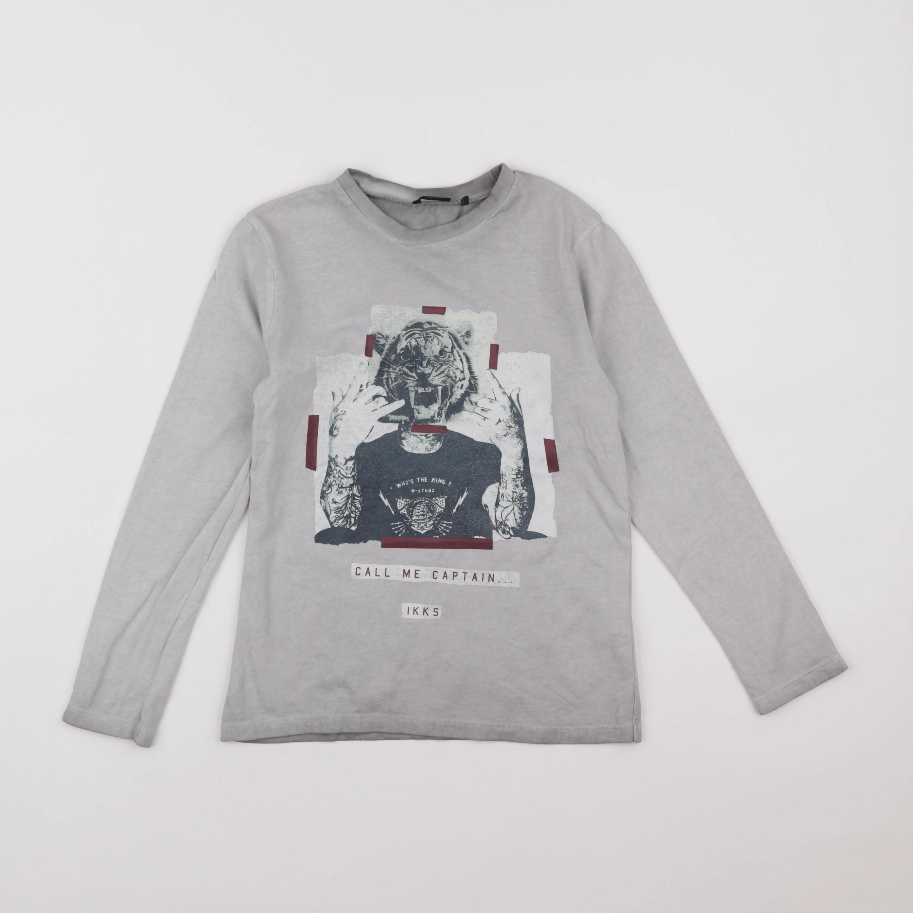 IKKS - tee-shirt gris - 8 ans