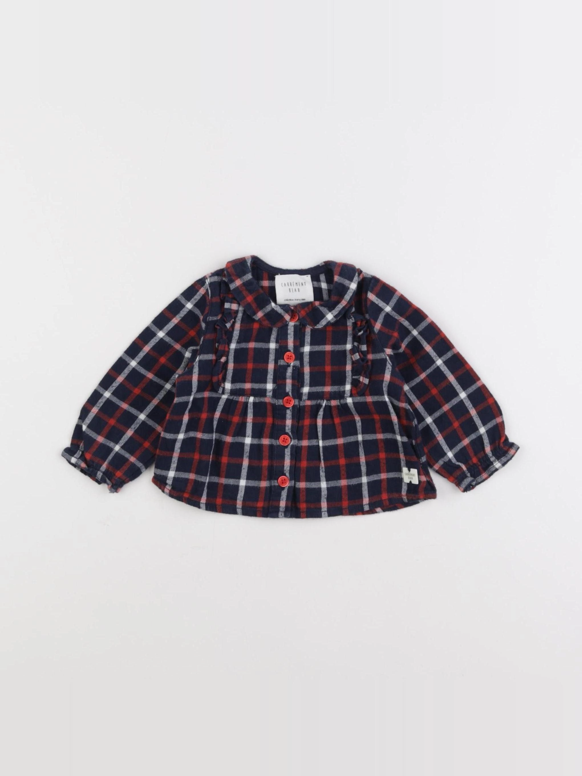 Carrément Beau - chemise bleu - 3 mois