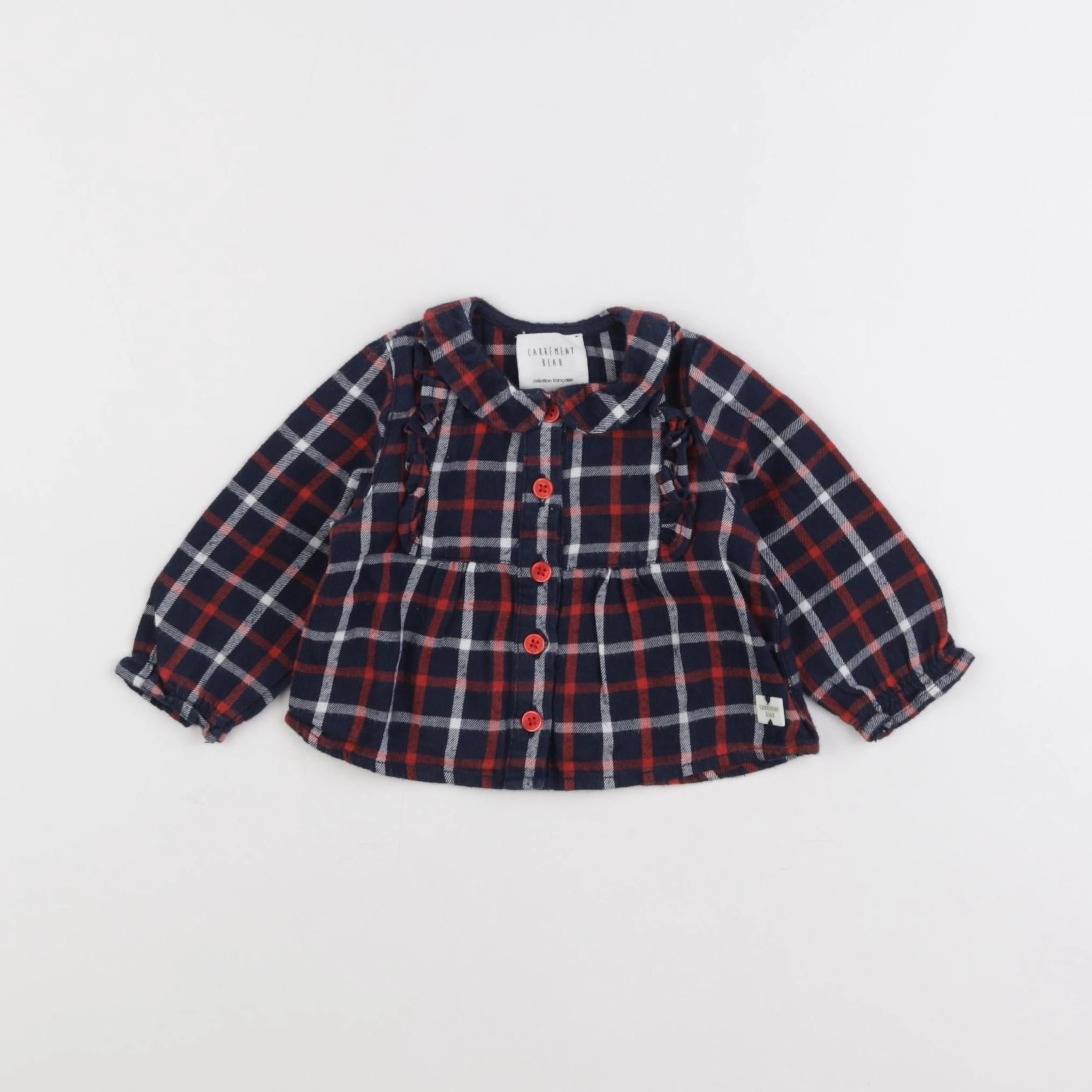 Carrément Beau - chemise bleu - 3 mois