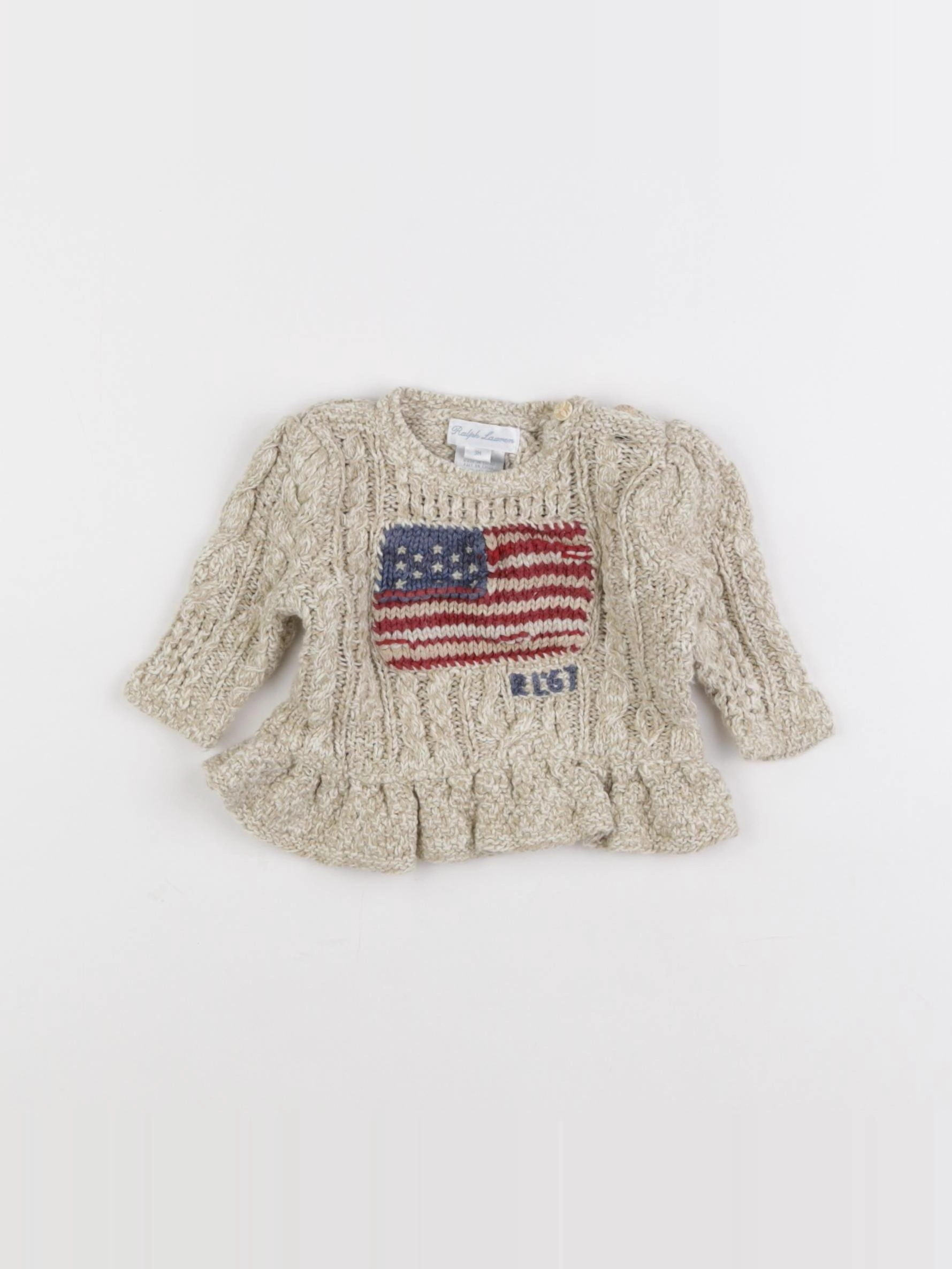 Ralph Lauren - pull beige - 3 mois