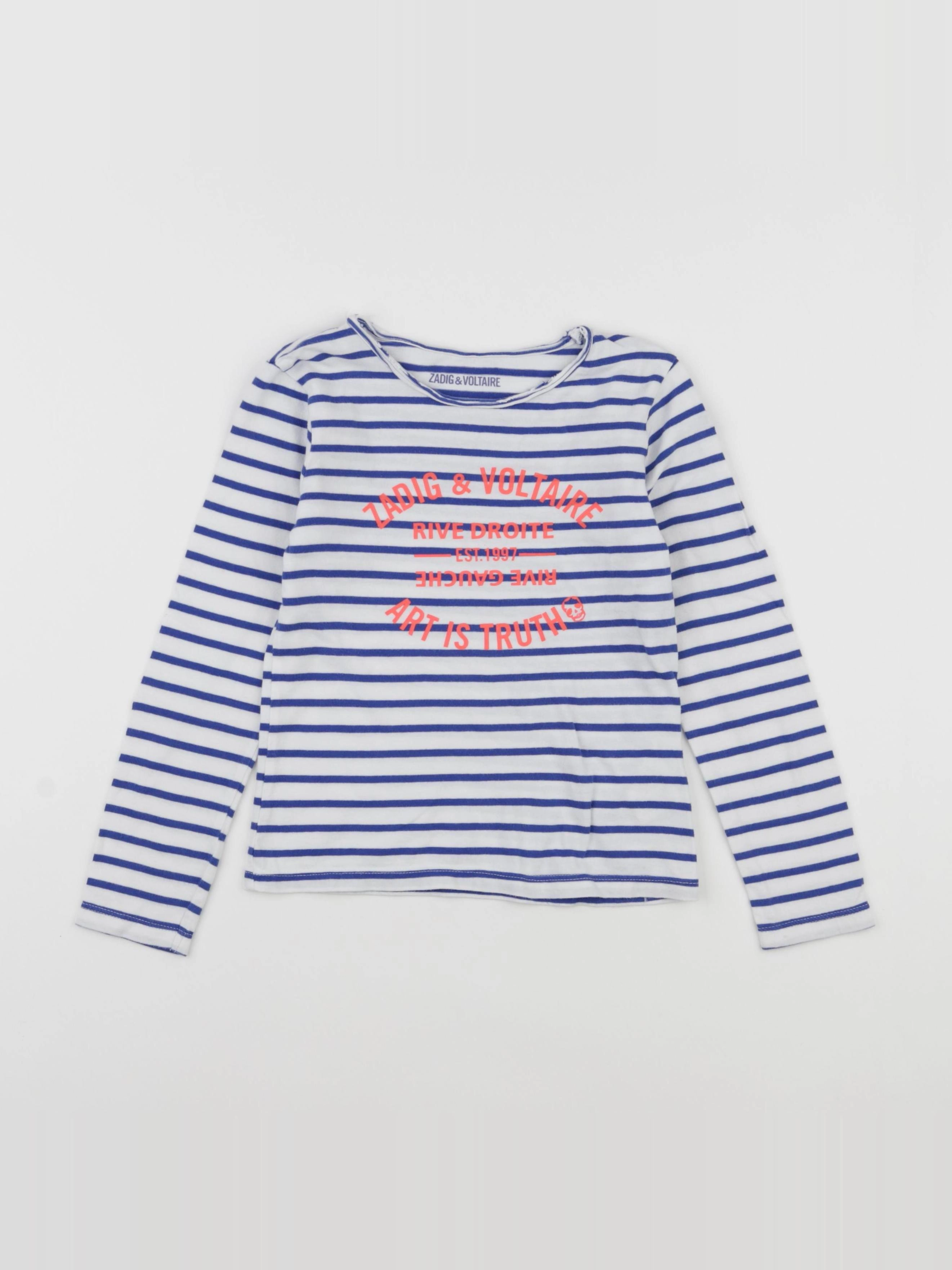 Zadig & Voltaire - tee-shirt blanc, bleu - 6 ans
