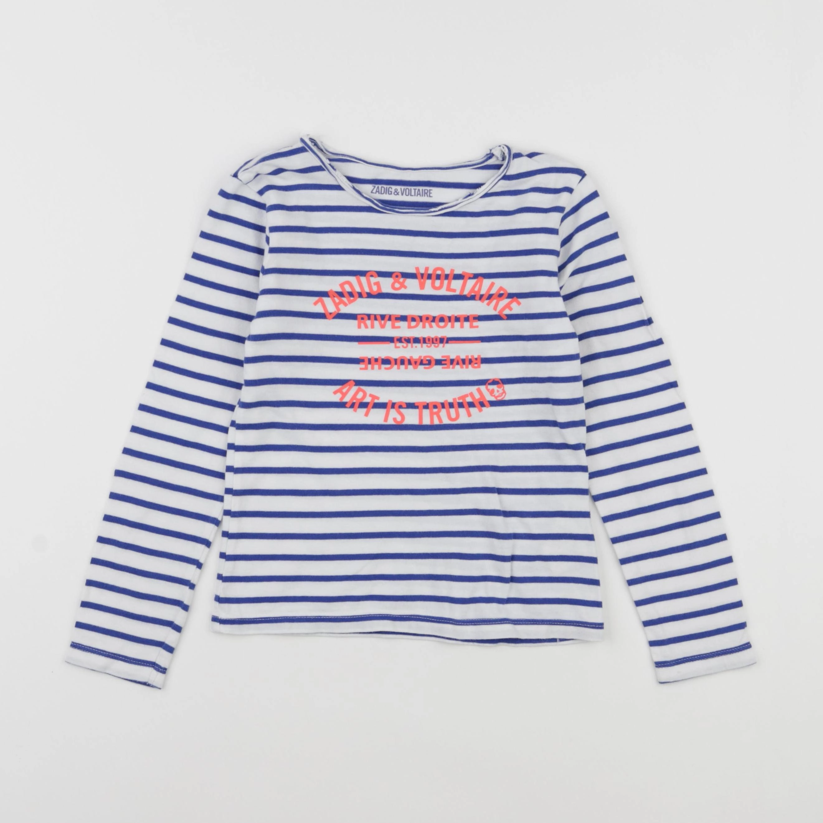 Zadig & Voltaire - tee-shirt blanc, bleu - 6 ans
