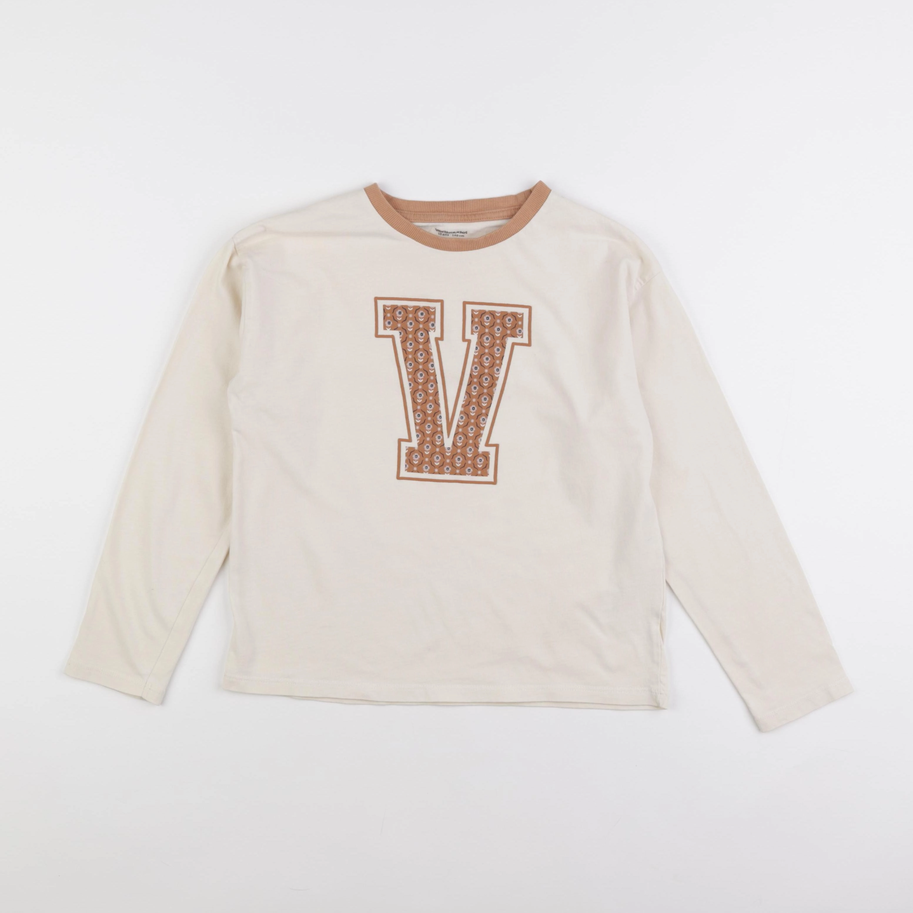 Vertbaudet - tee-shirt beige - 10 ans
