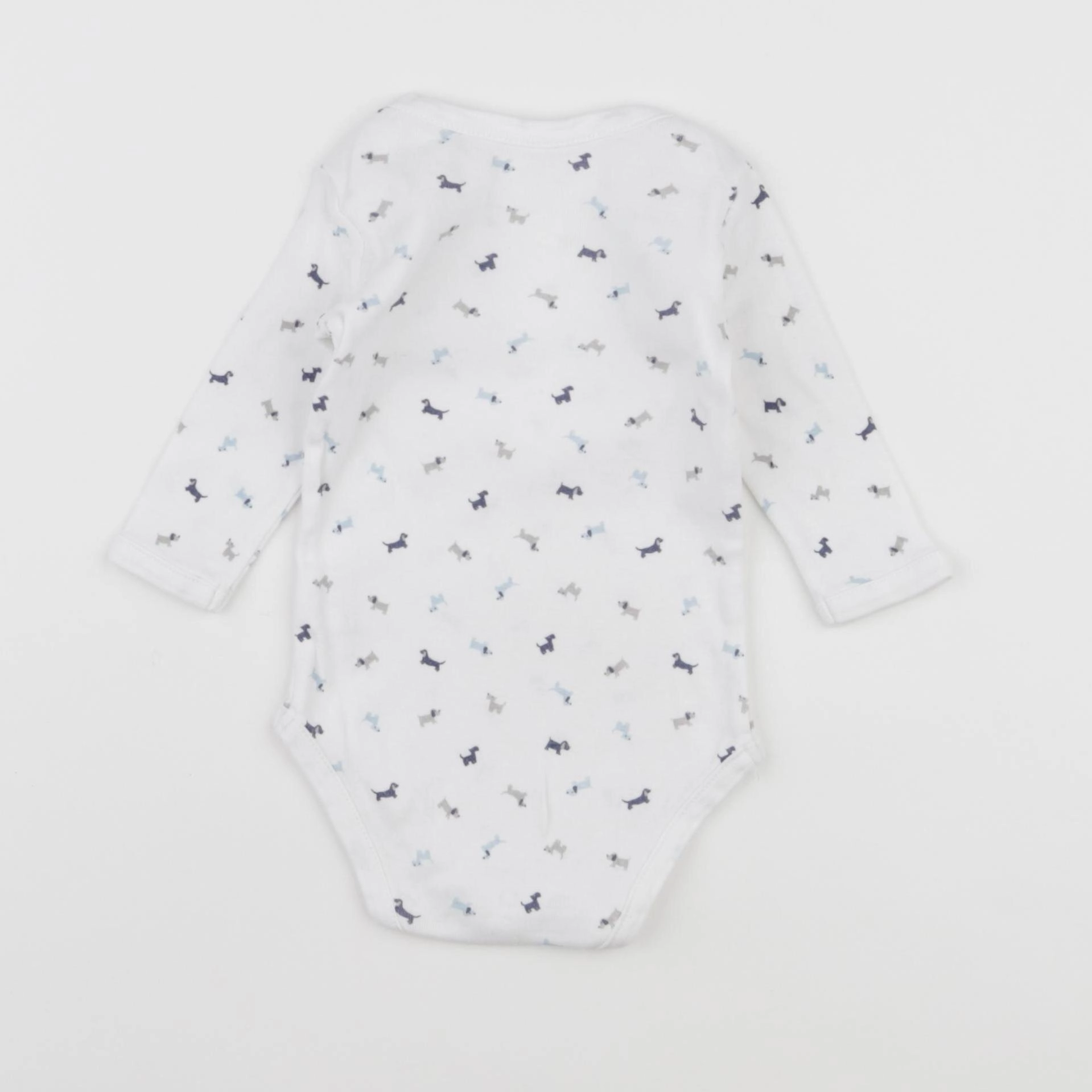 Boutchou - body blanc, bleu - 6 mois