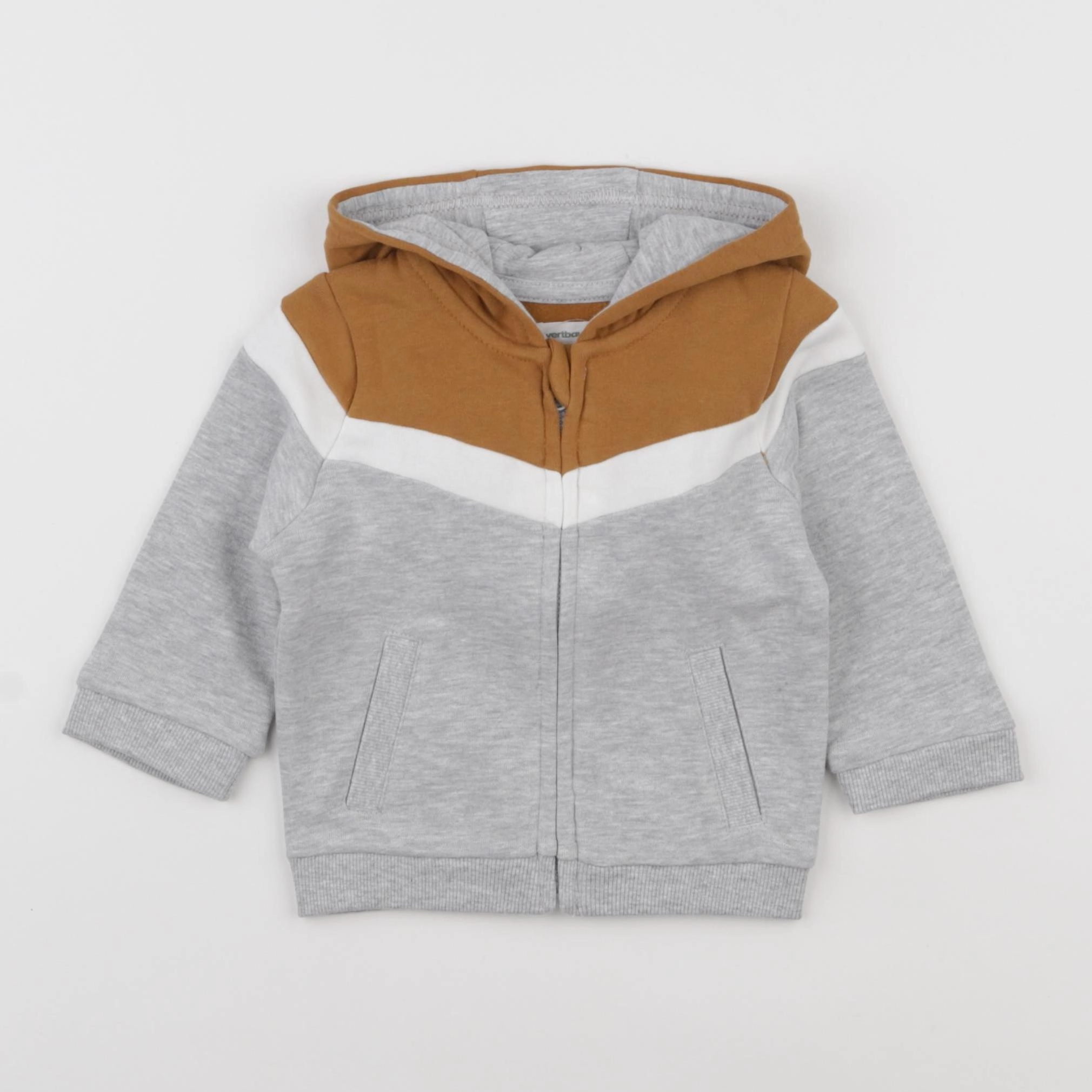 Vertbaudet - sweat gris - 9 mois