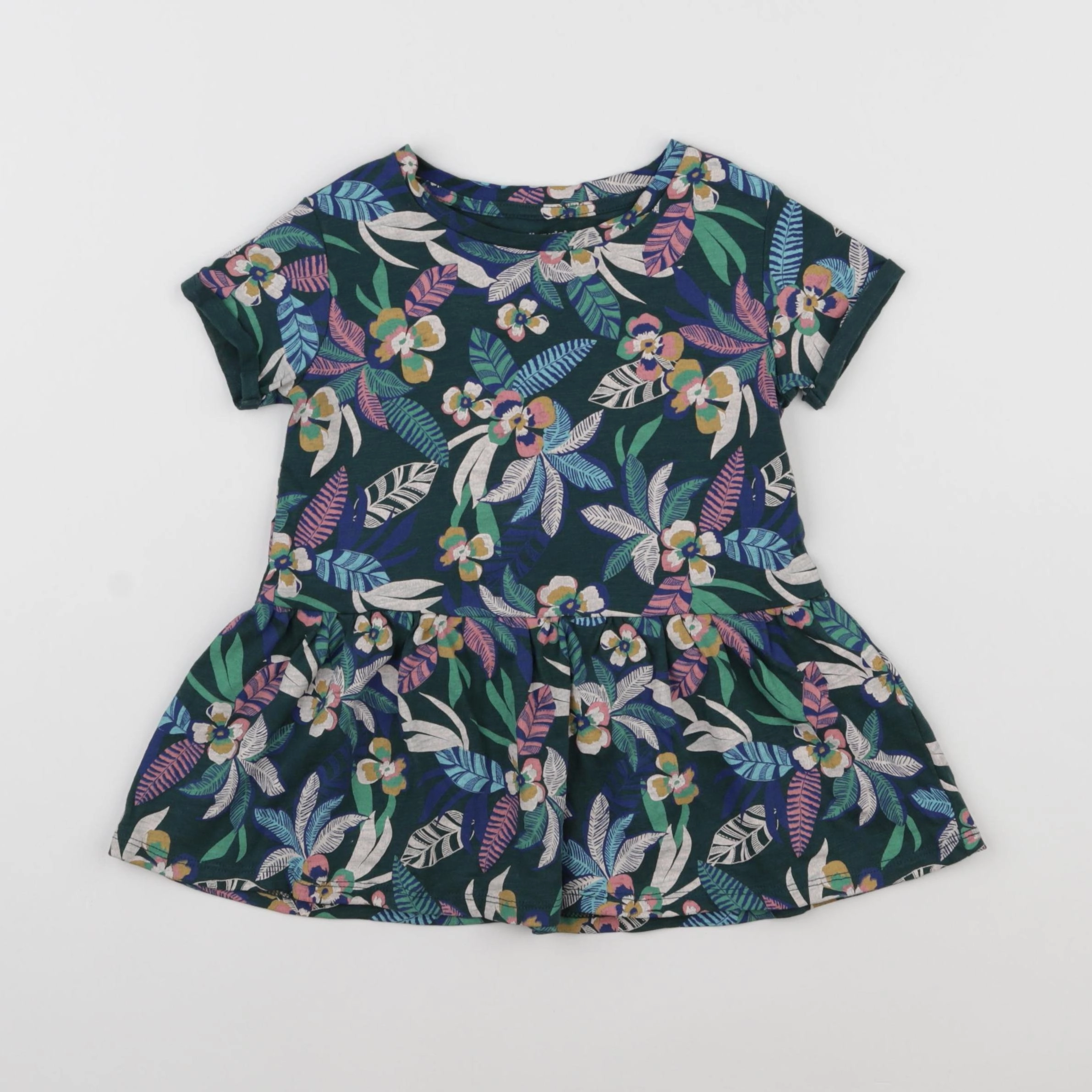 Vertbaudet - robe vert - 2 ans