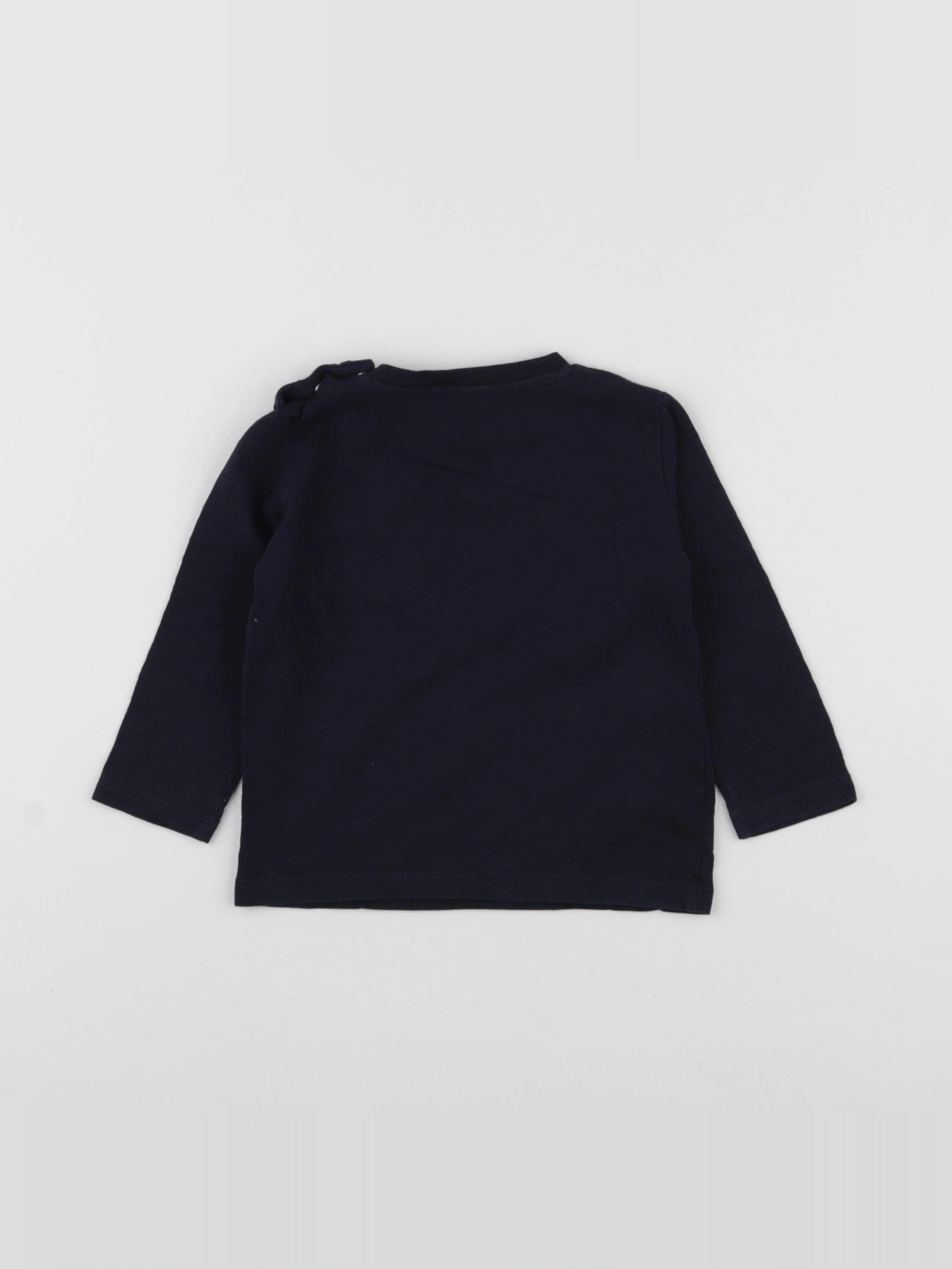 Boutchou - tee-shirt bleu - 12 mois