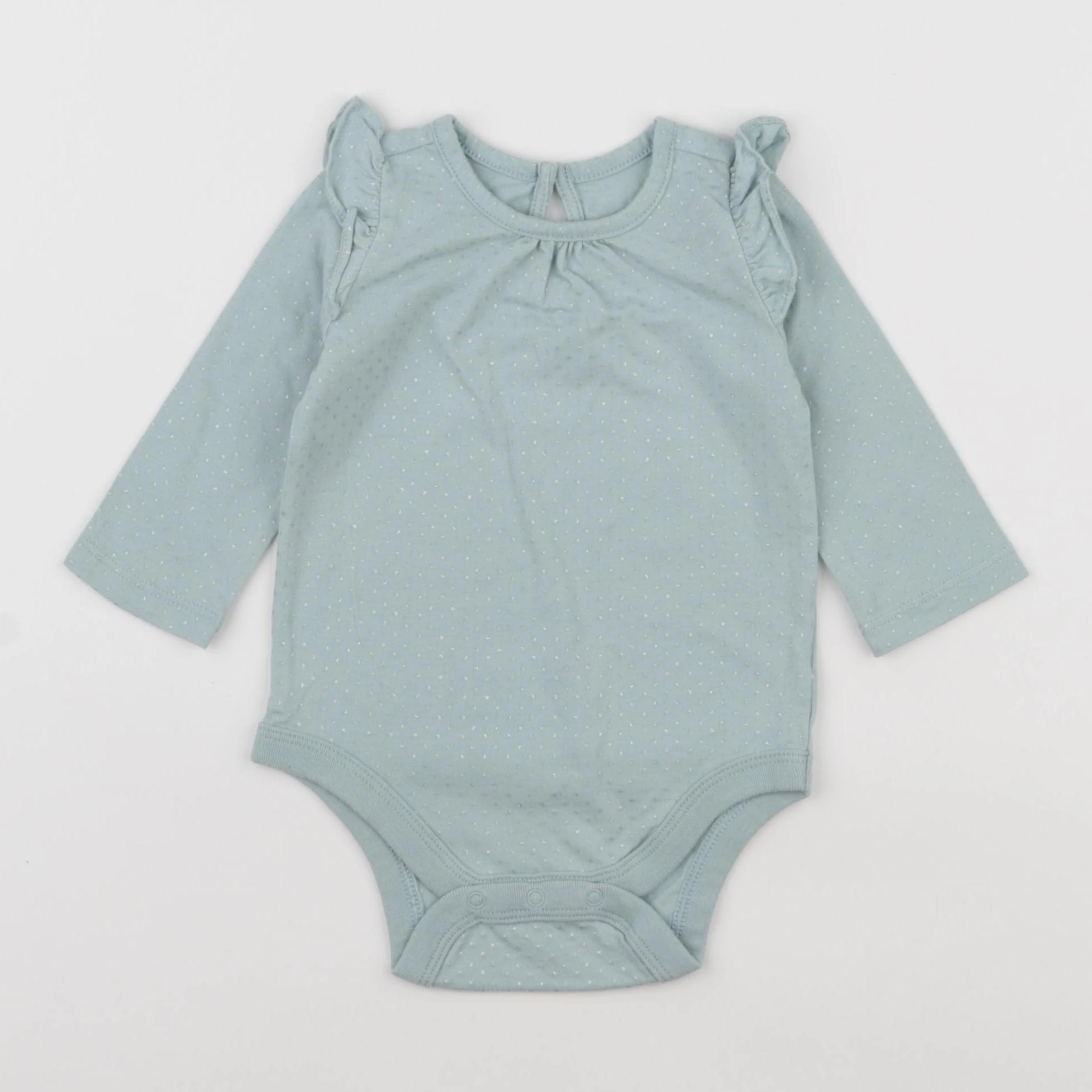 GAP - body bleu, argent - 3/6 mois